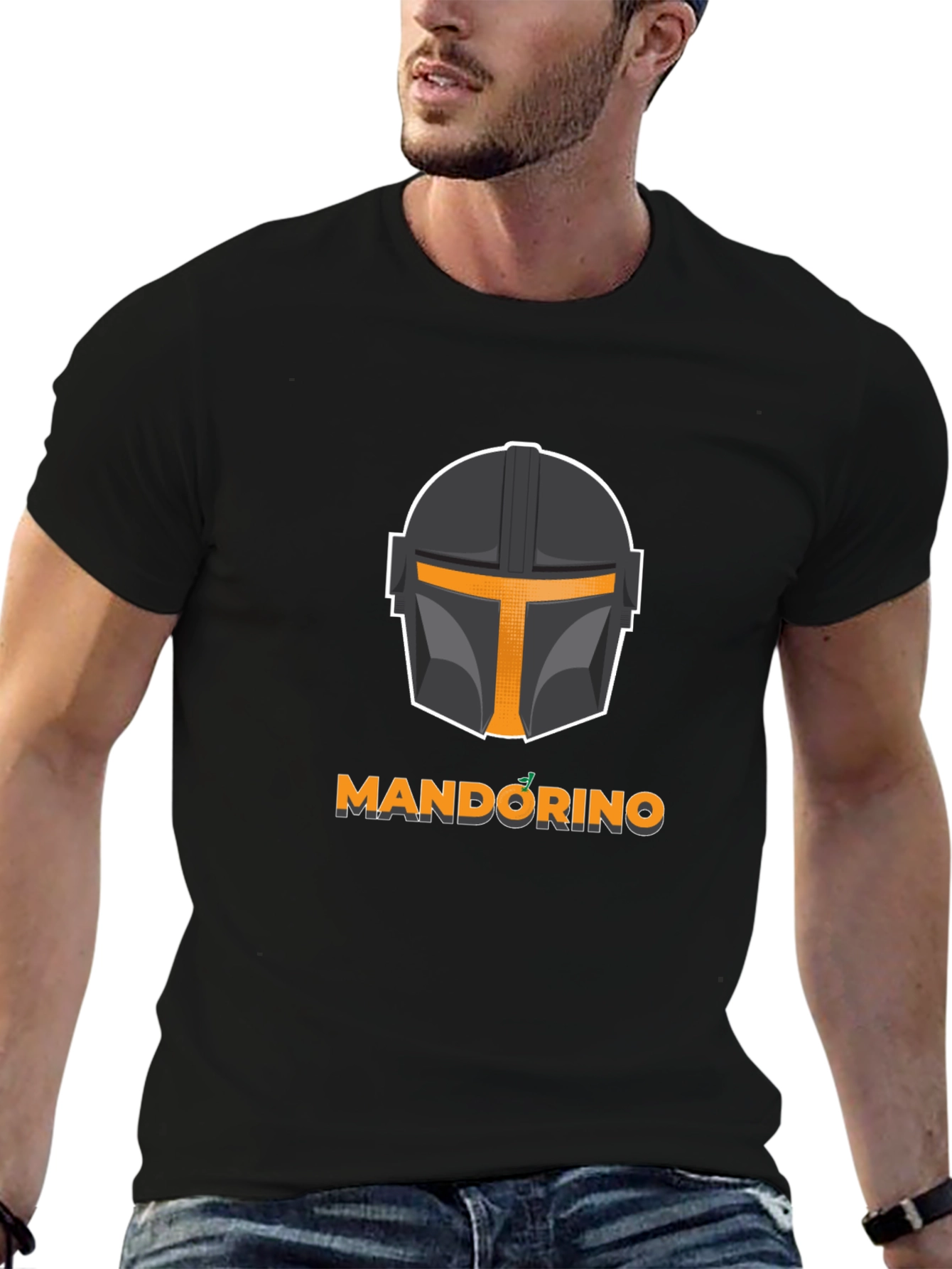 Black Mandorino T-Shirt - Mandalorian Inspired Black Tee view 6