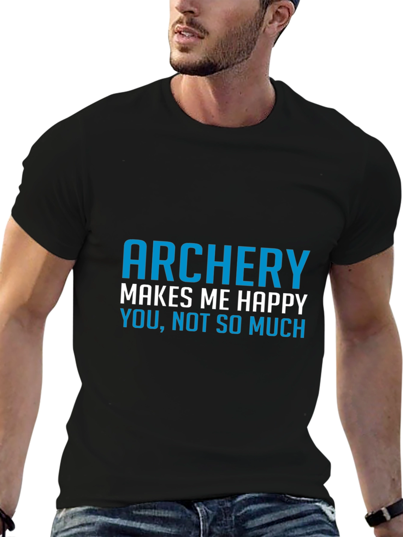 Black Archery Makes Me Happy Graphic Tee view 6