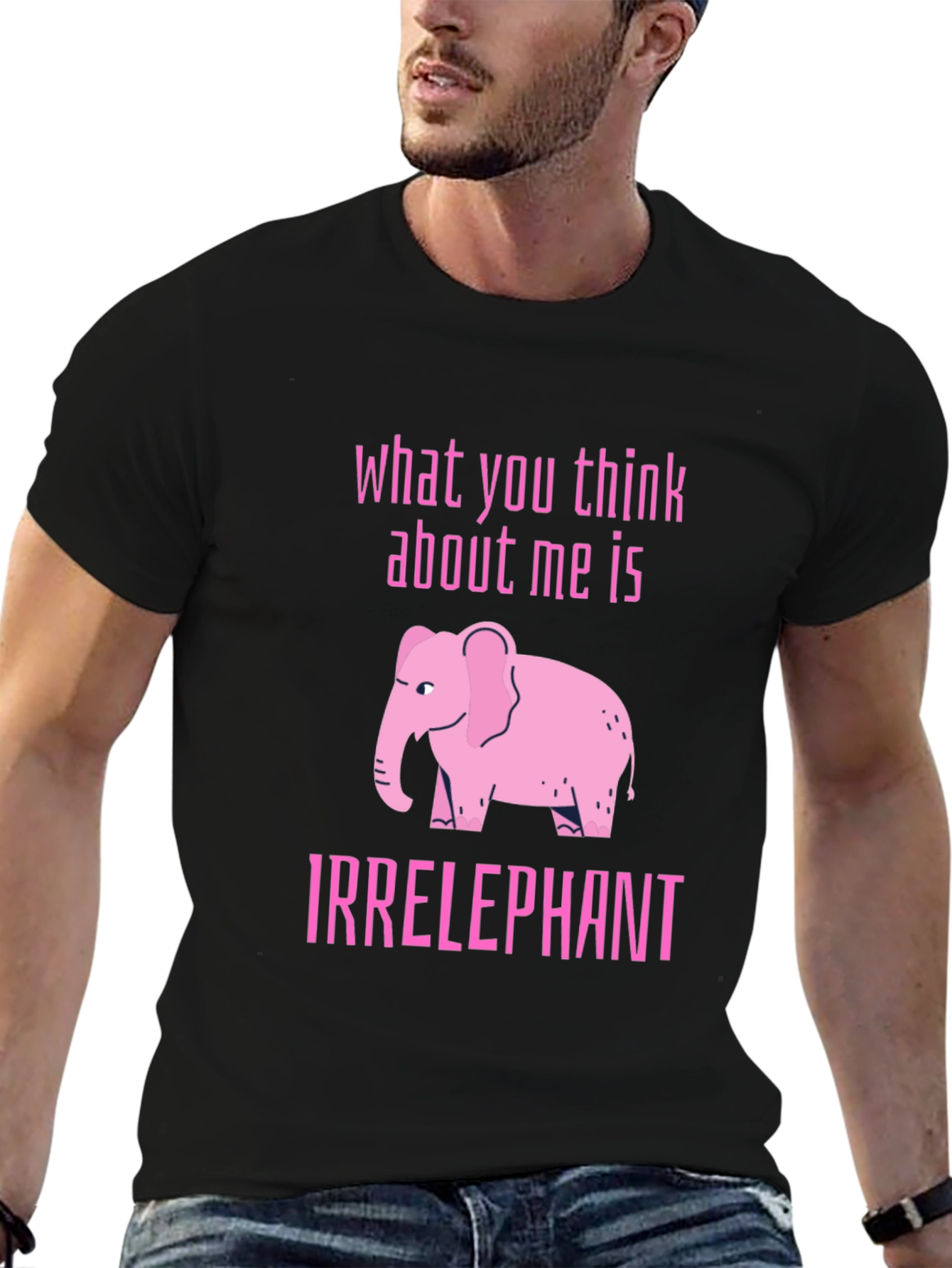 Black Irrelephant Graphic T-Shirt - Black Cotton Tee view 6