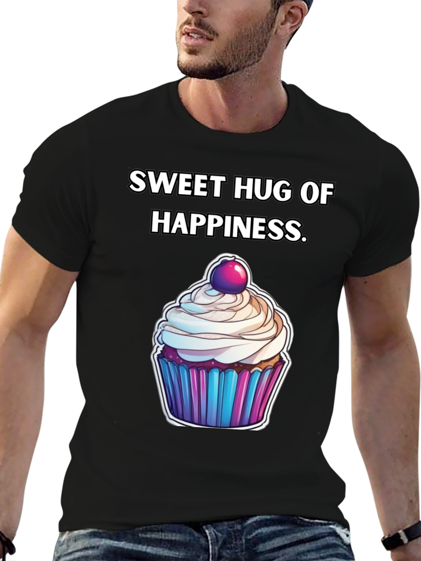 Black Sweet Hug of Happiness T-Shirt view 6