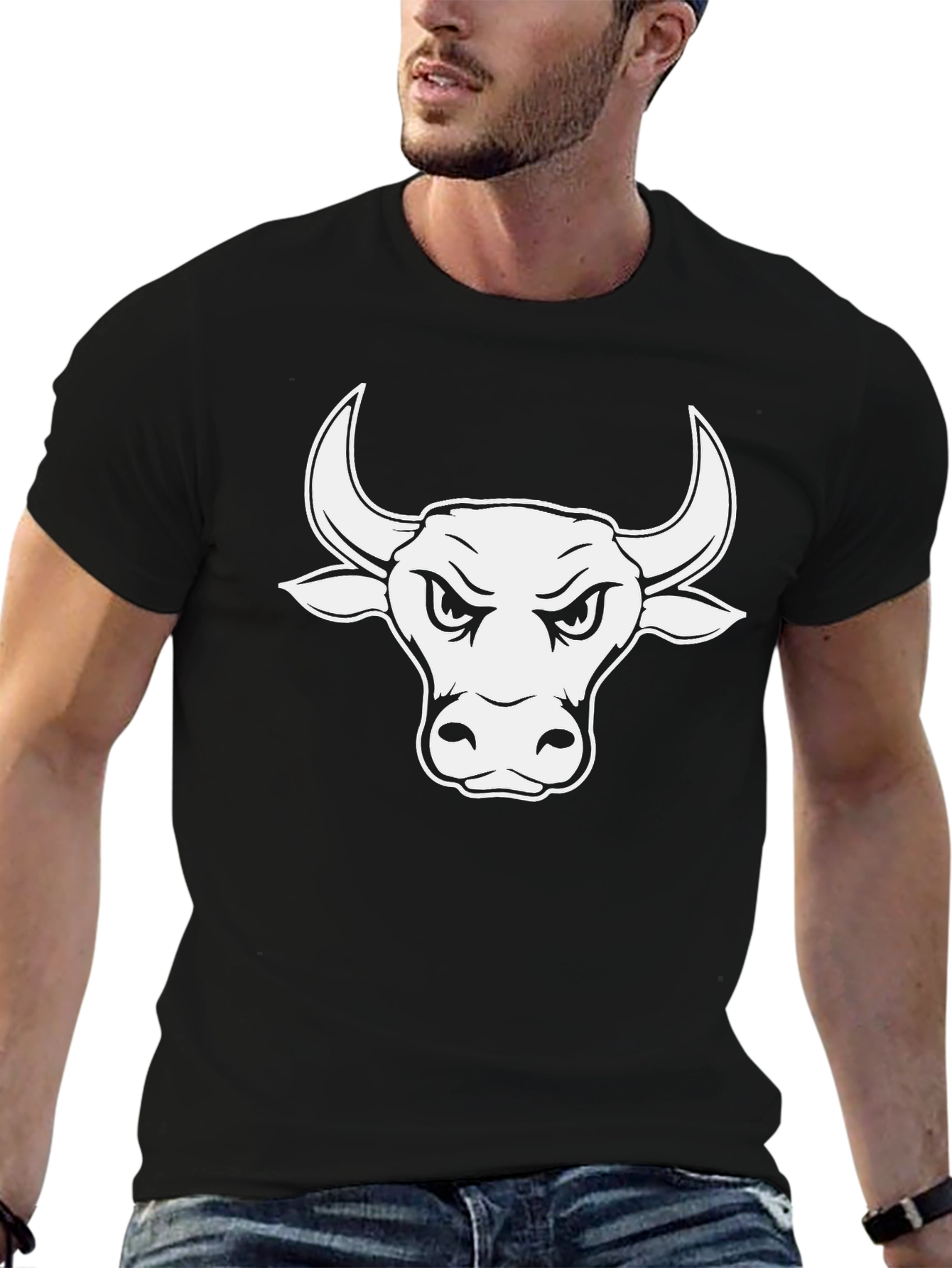 Black Black Bull Graphic Tee - Stylish Men's T-Shirt view 6