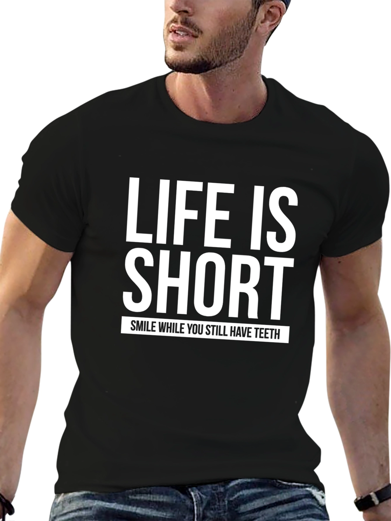 Black Life is Short Graphic Tee - Smile While You Can view 6