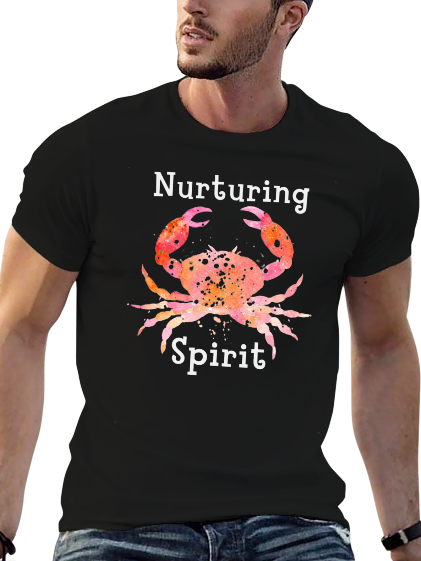 Black Nurturing Spirit Crab Graphic Tee - Black view 6