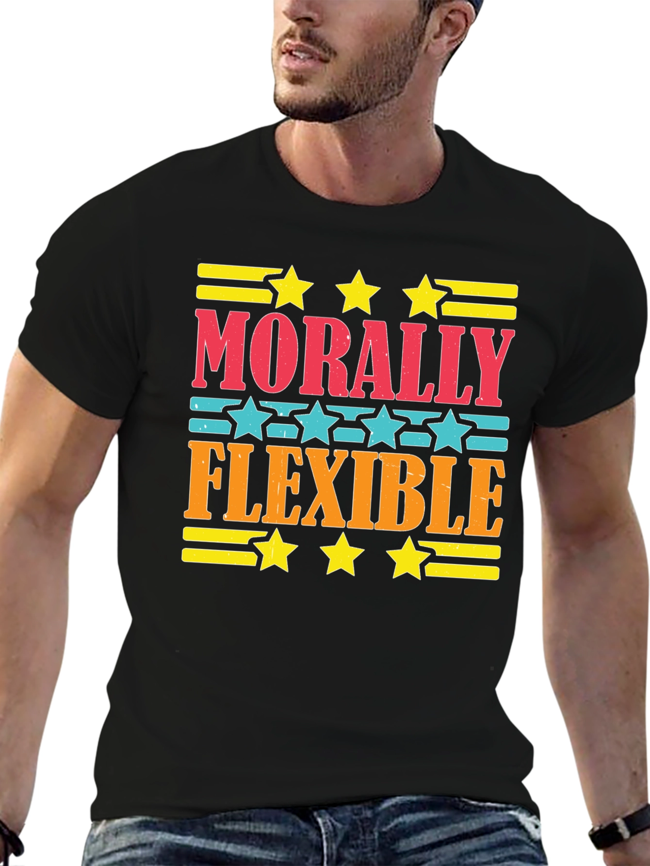 Black Morally Flexible Graphic Tee - Comfort Fit view 6