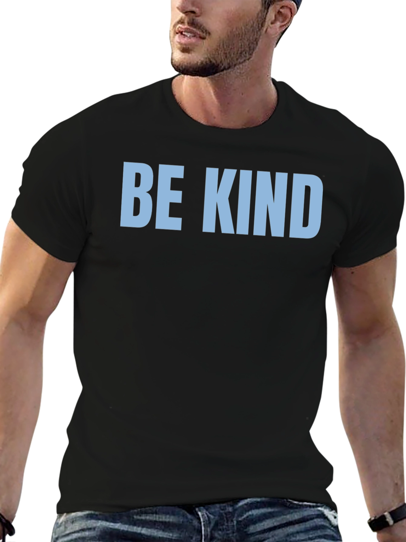 Black Be Kind Graphic Tee - Black Casual T-Shirt view 6