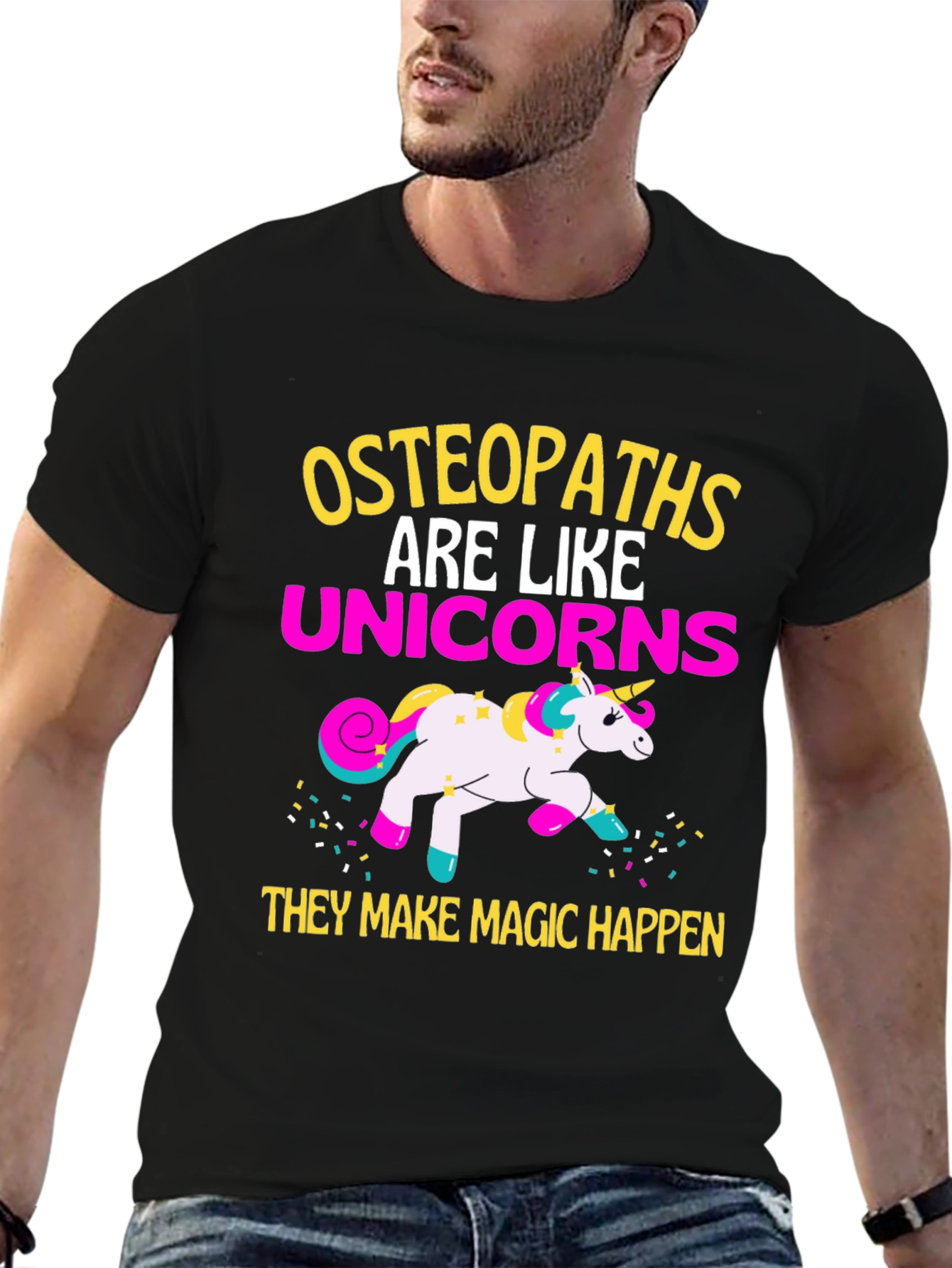 Black Osteopaths Are Like Unicorns T-Shirt view 6