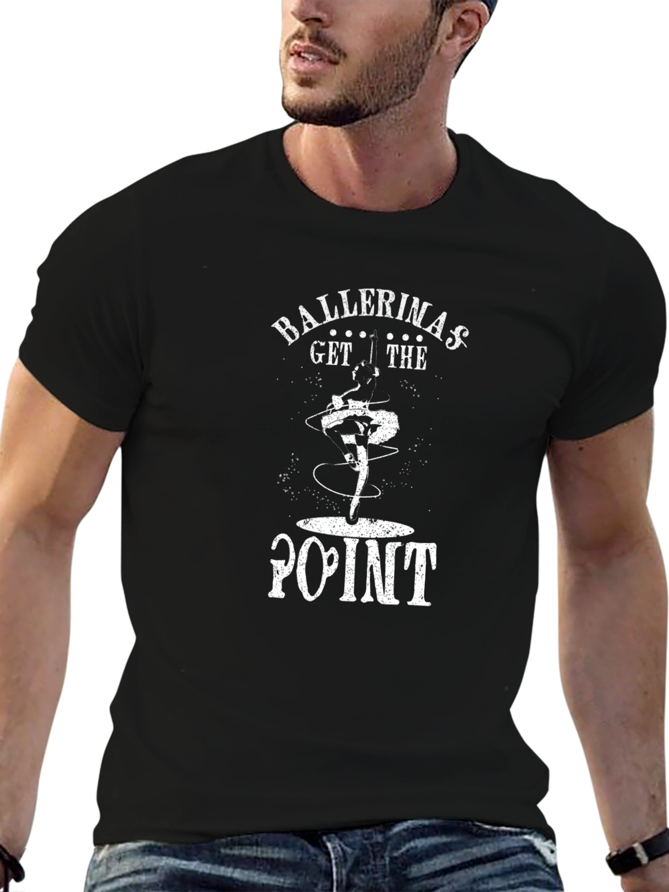 Black Ballerinas Get the Point Graphic Tee - Black Cotton Blend T-Shirt view 6