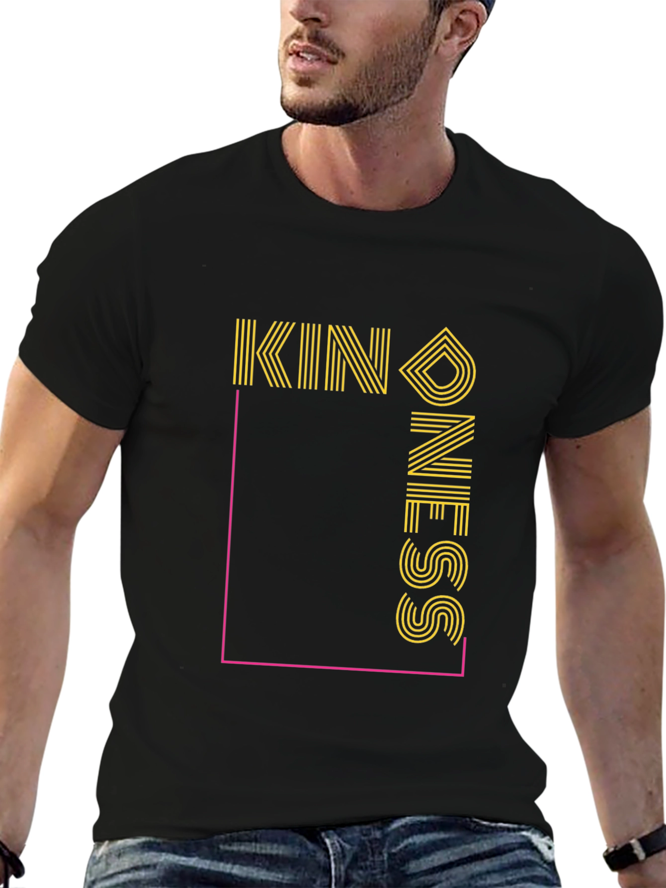 Black Kindness Graphic Tee - Stylish Black T-Shirt view 6