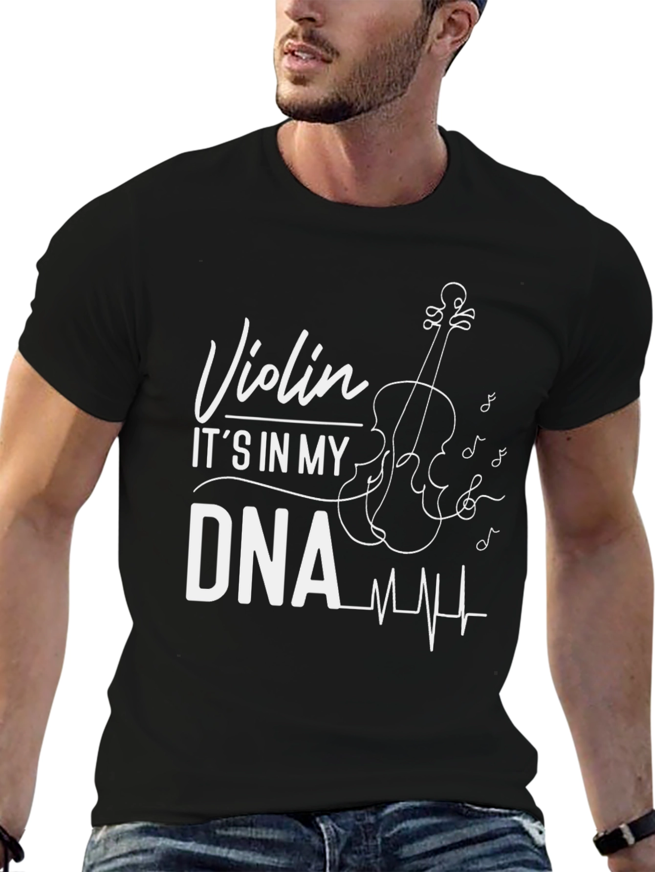Black Violin DNA Black Graphic Tee - Musician Gift view 6