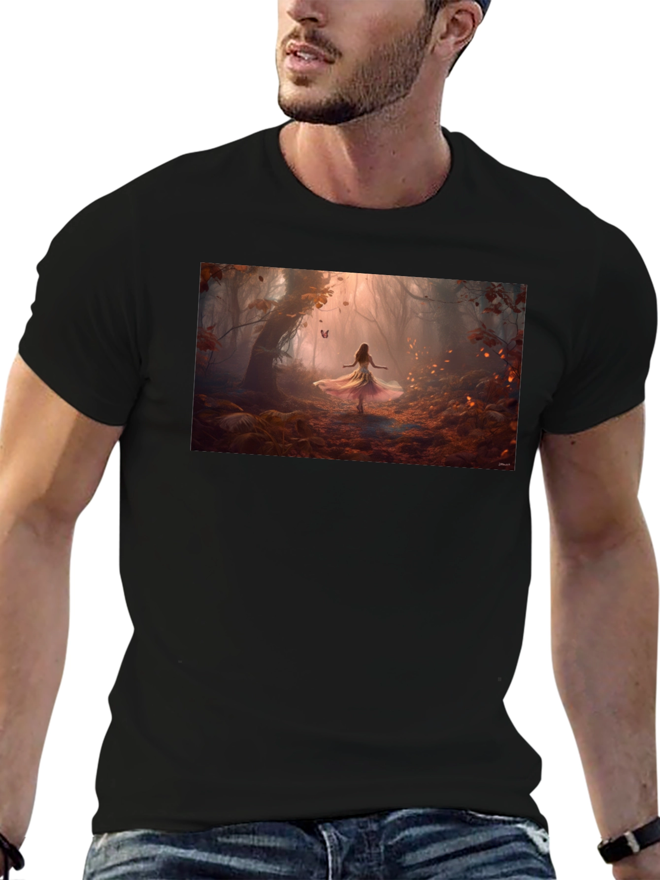 Black Enchanted Forest T-Shirt view 6