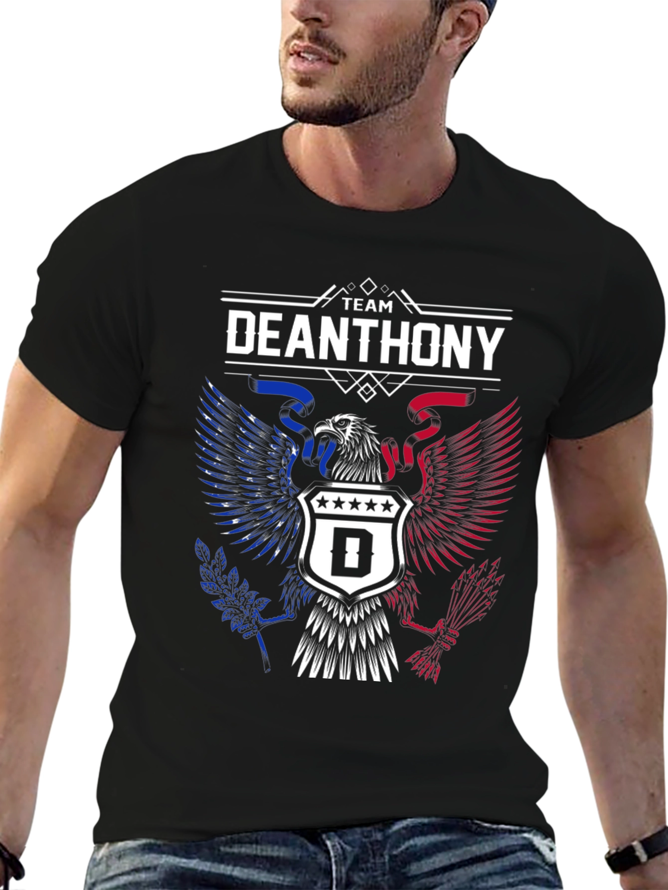 Black Team Deanthony Eagle Graphic Tee - Patriotic T-Shirt view 6