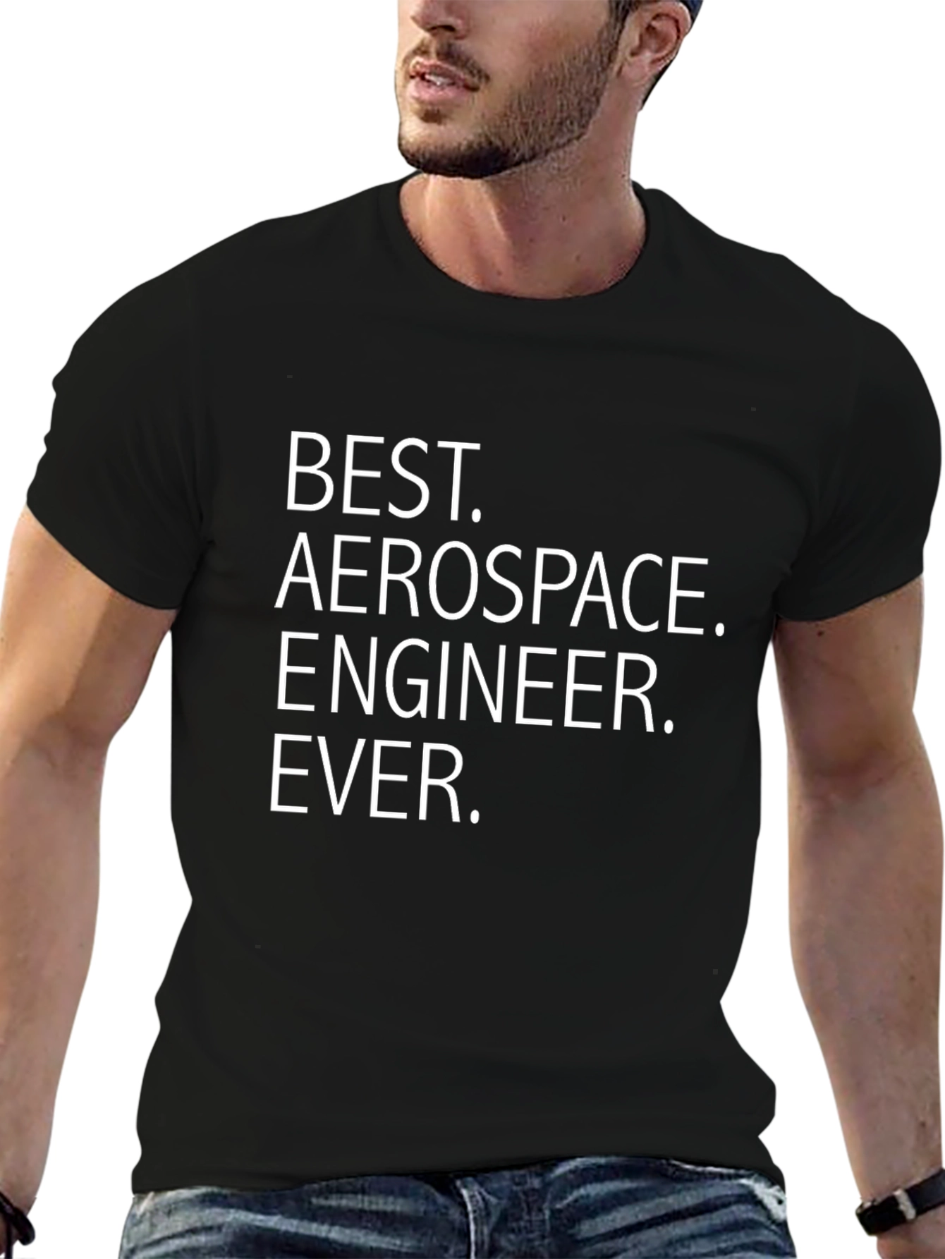 Black Best Aerospace Engineer Ever T-Shirt view 6