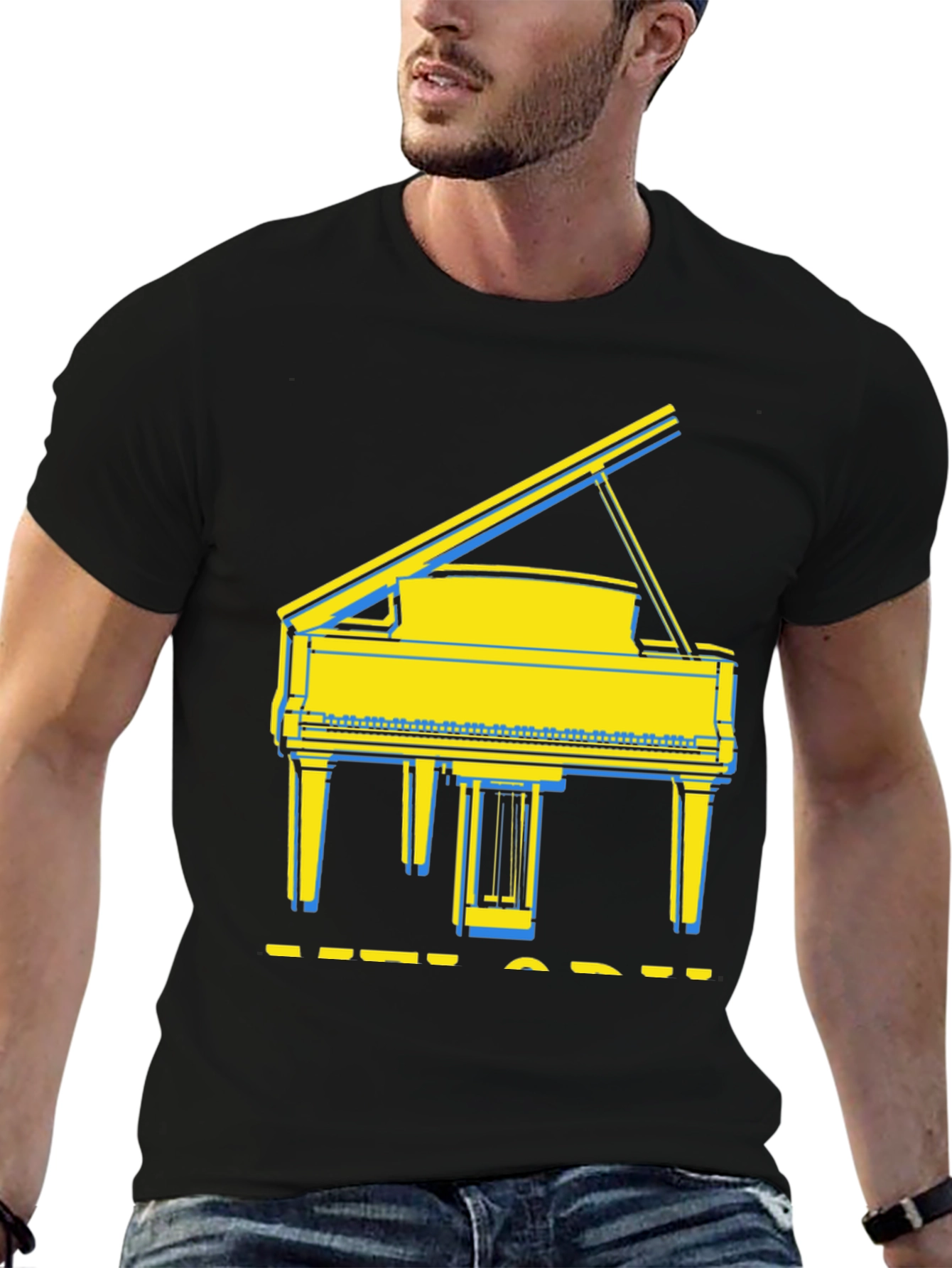 Black Grand Piano Graphic Tee - Stylish Music Lover Shirt view 6