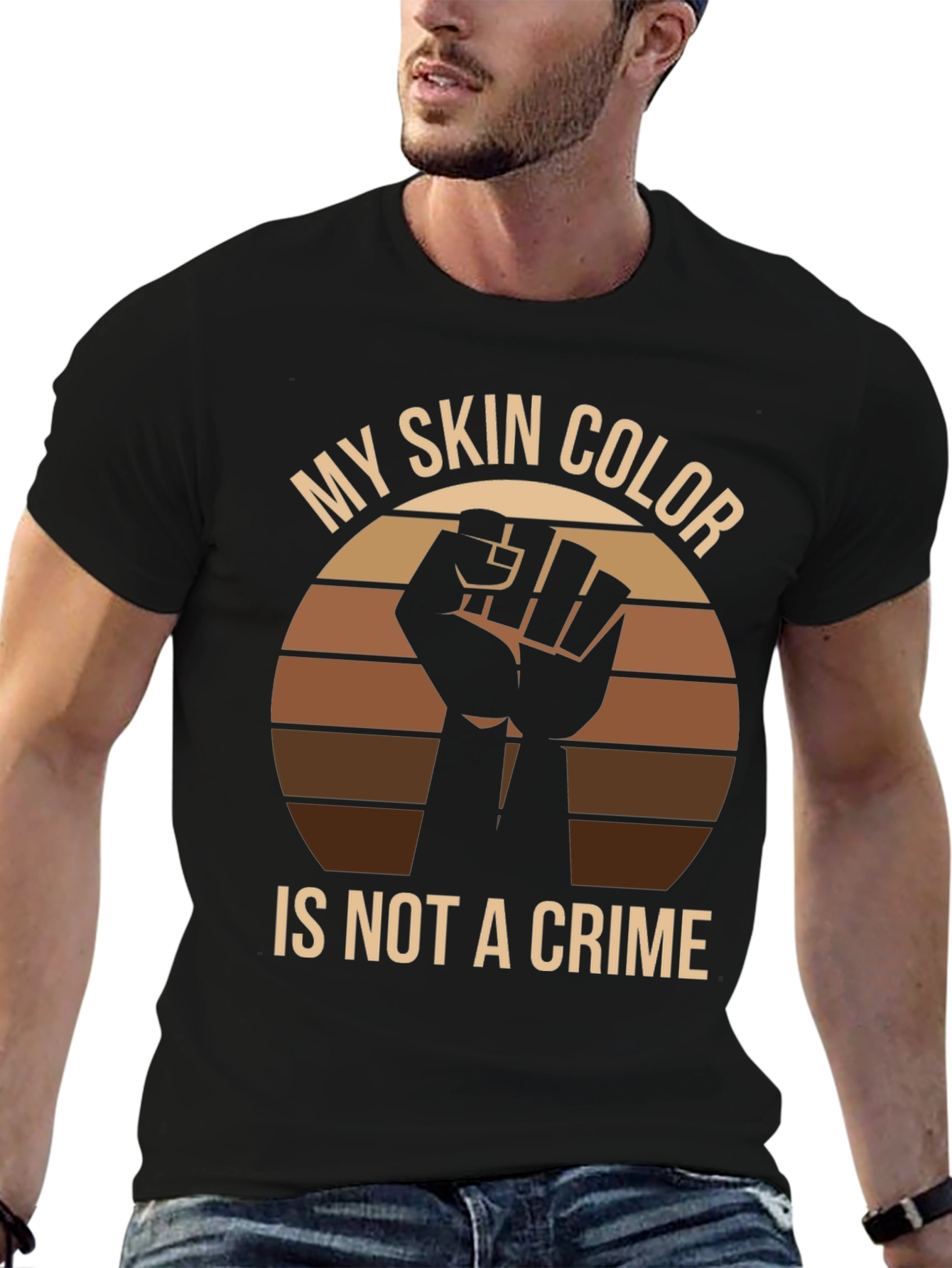 Black My Skin Color Is Not a Crime T-Shirt view 6