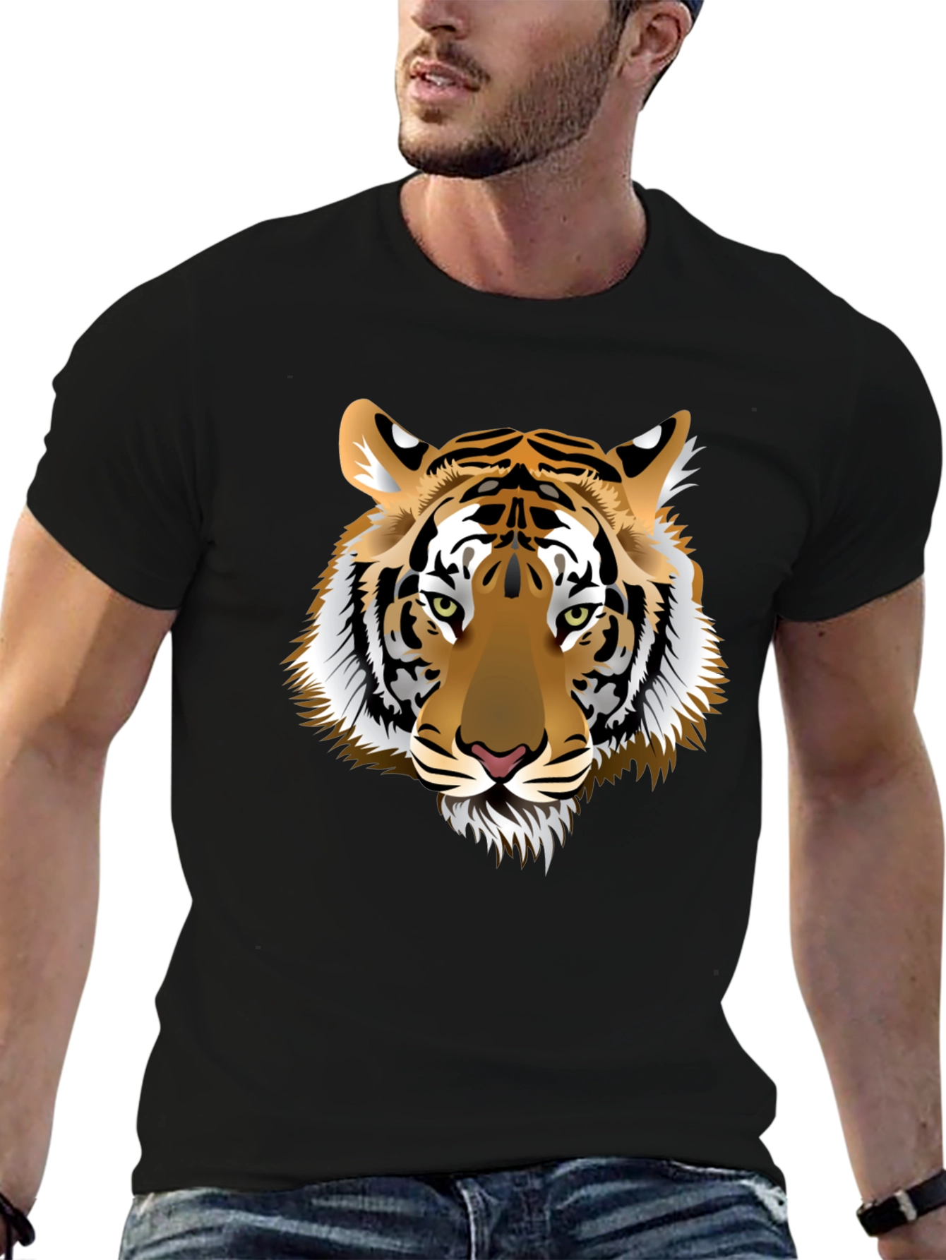 Black Tiger Graphic Black T-Shirt - Bold Animal Print view 6
