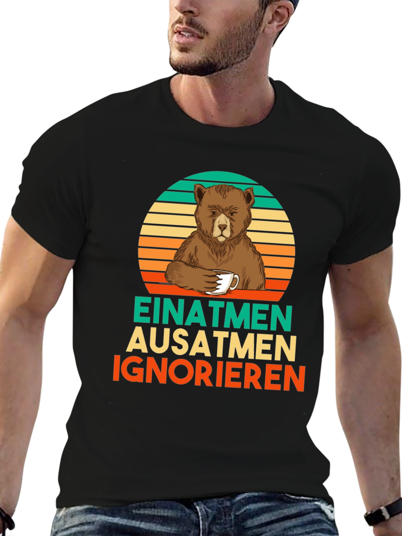 Black Bear Coffee T-Shirt - Einatmen Ausatmen Ignorieren view 6