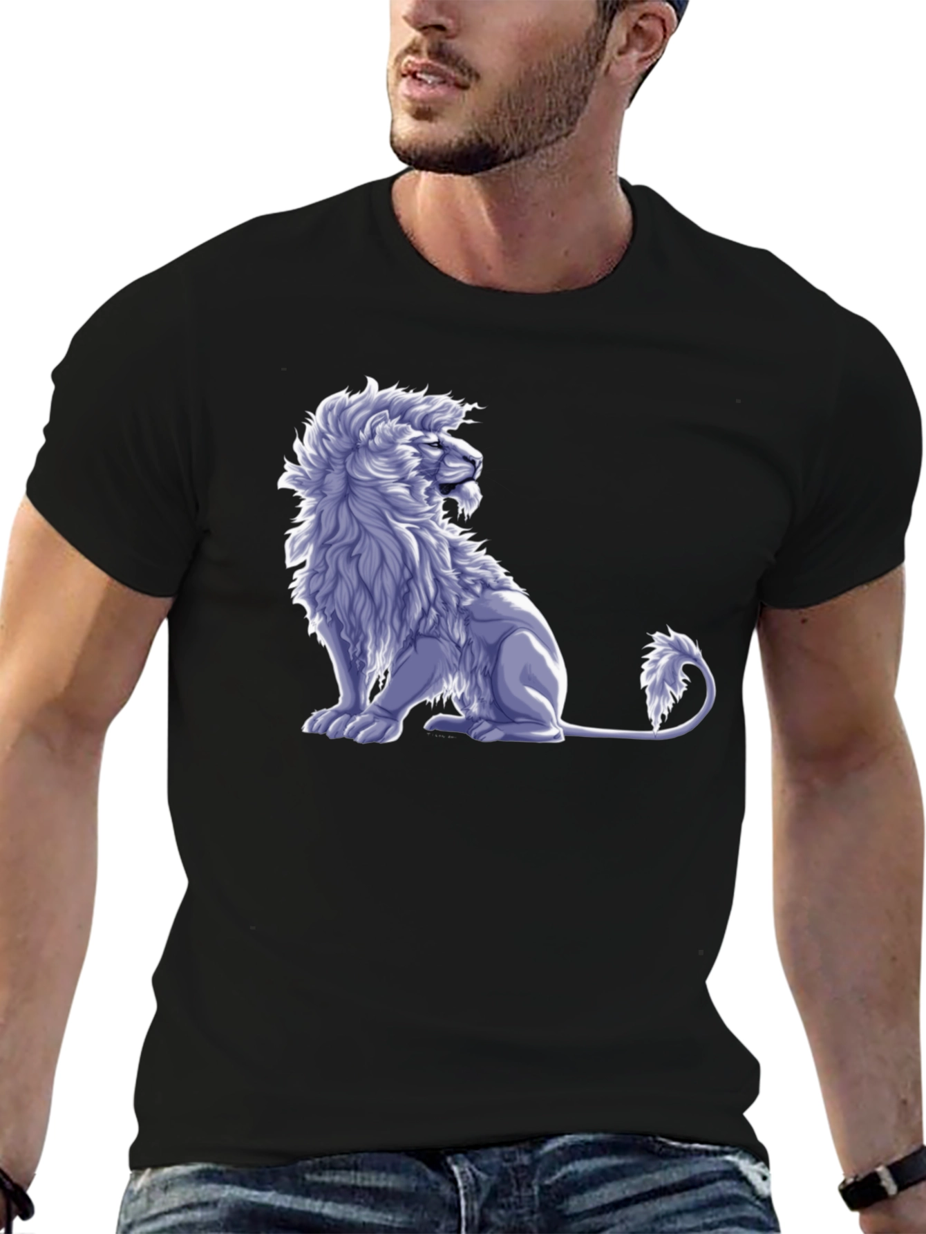 Black Lion Graphic Tee - Black Cotton Blend view 6