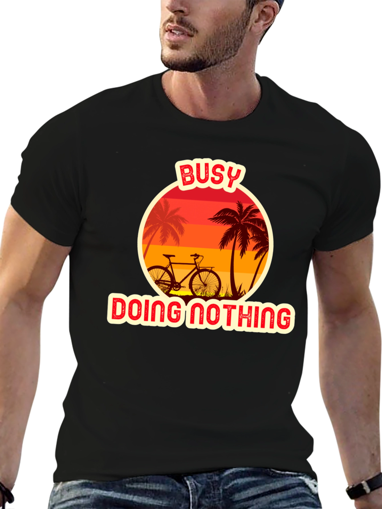 Black Busy Doing Nothing Graphic T-Shirt view 6