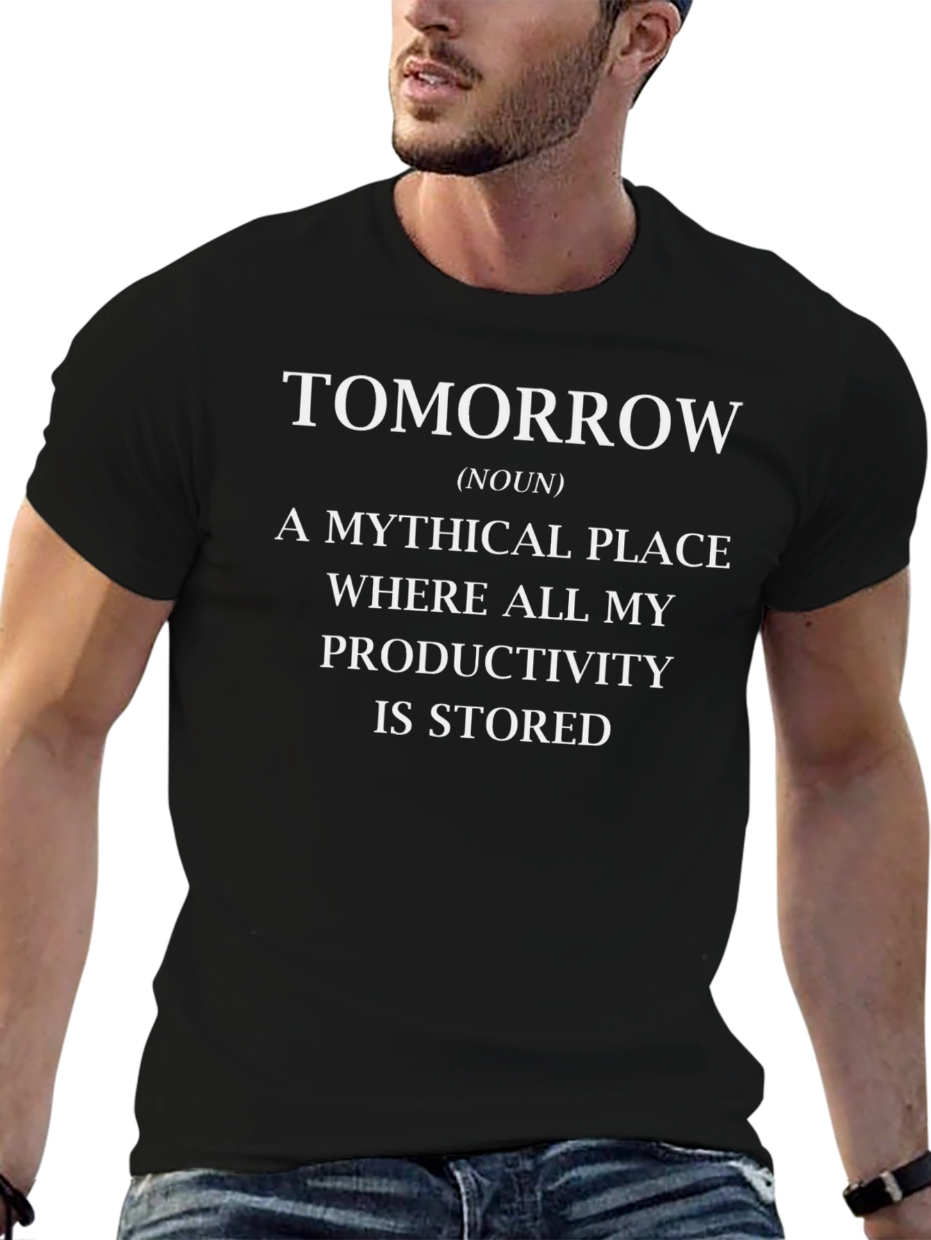 Black Tomorrow Productivity Humor Graphic T-Shirt view 6