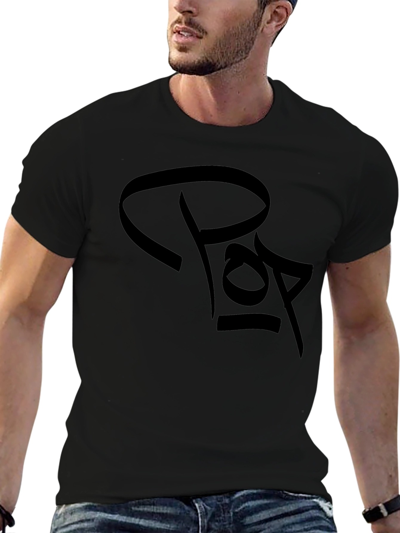 Black Black Graphic Tee - Unique Design view 6