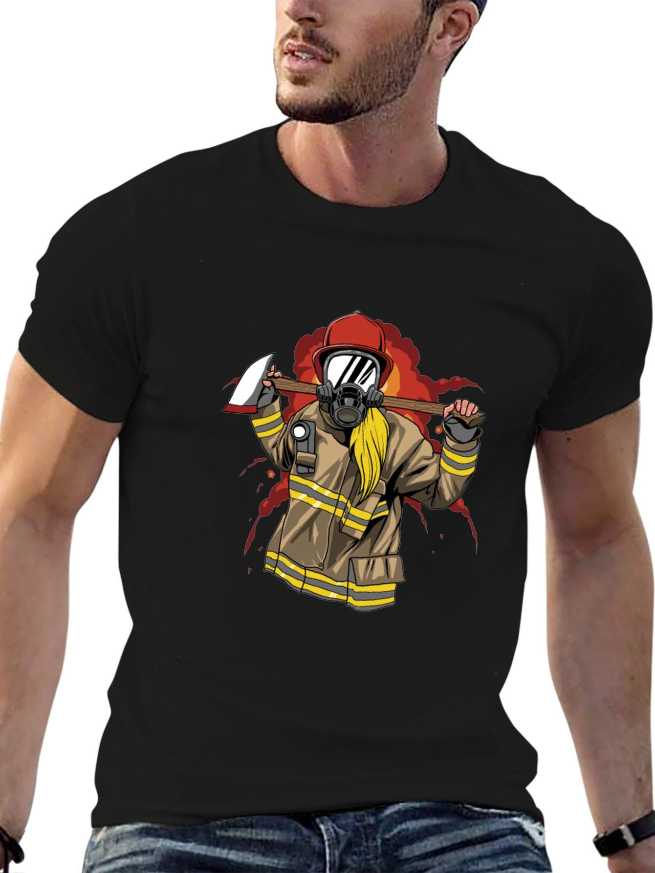 Firefighter Axe T-Shirt - Bold Graphic Tee - 6