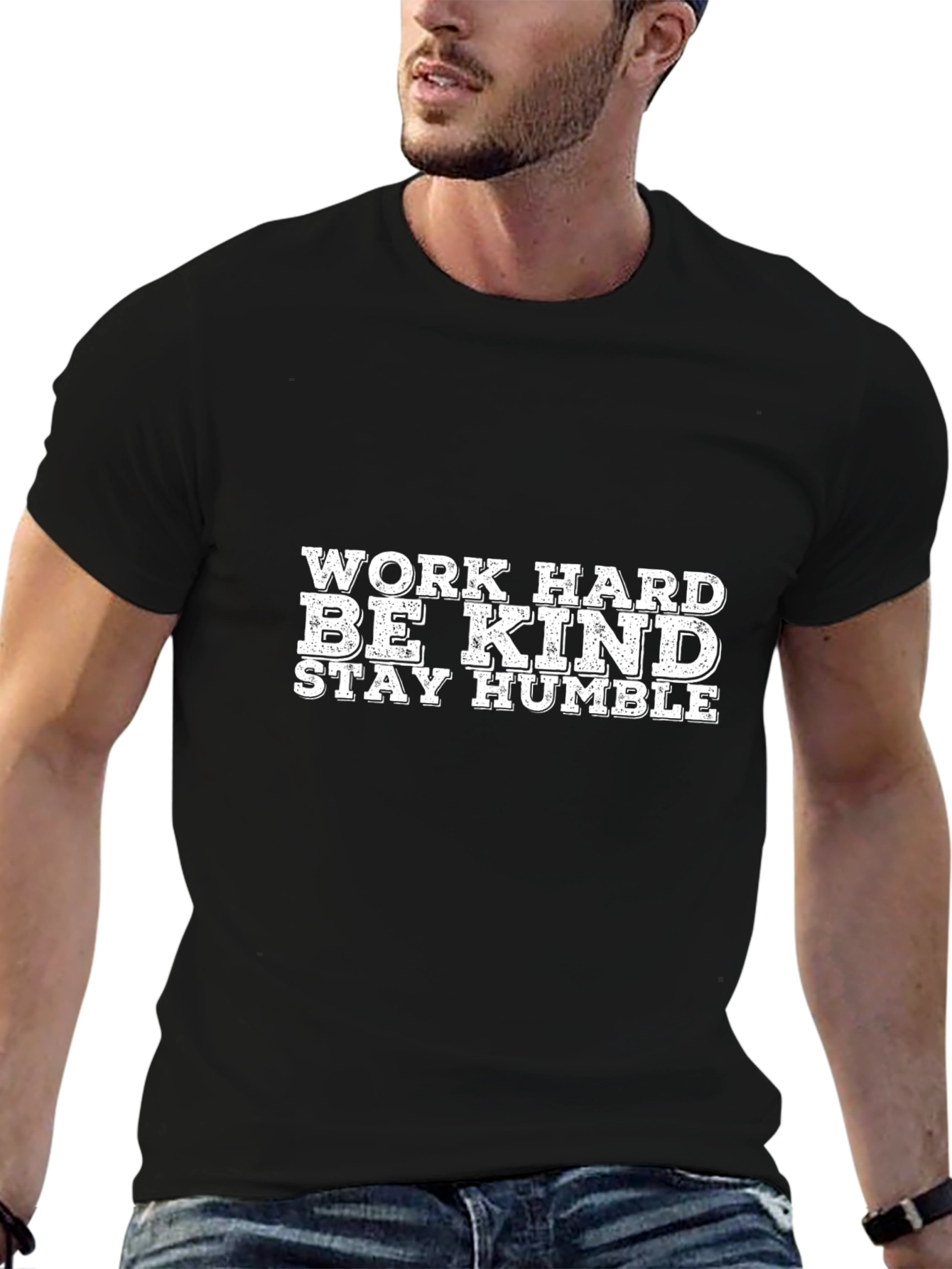 Black Work Hard Be Kind T-Shirt view 6