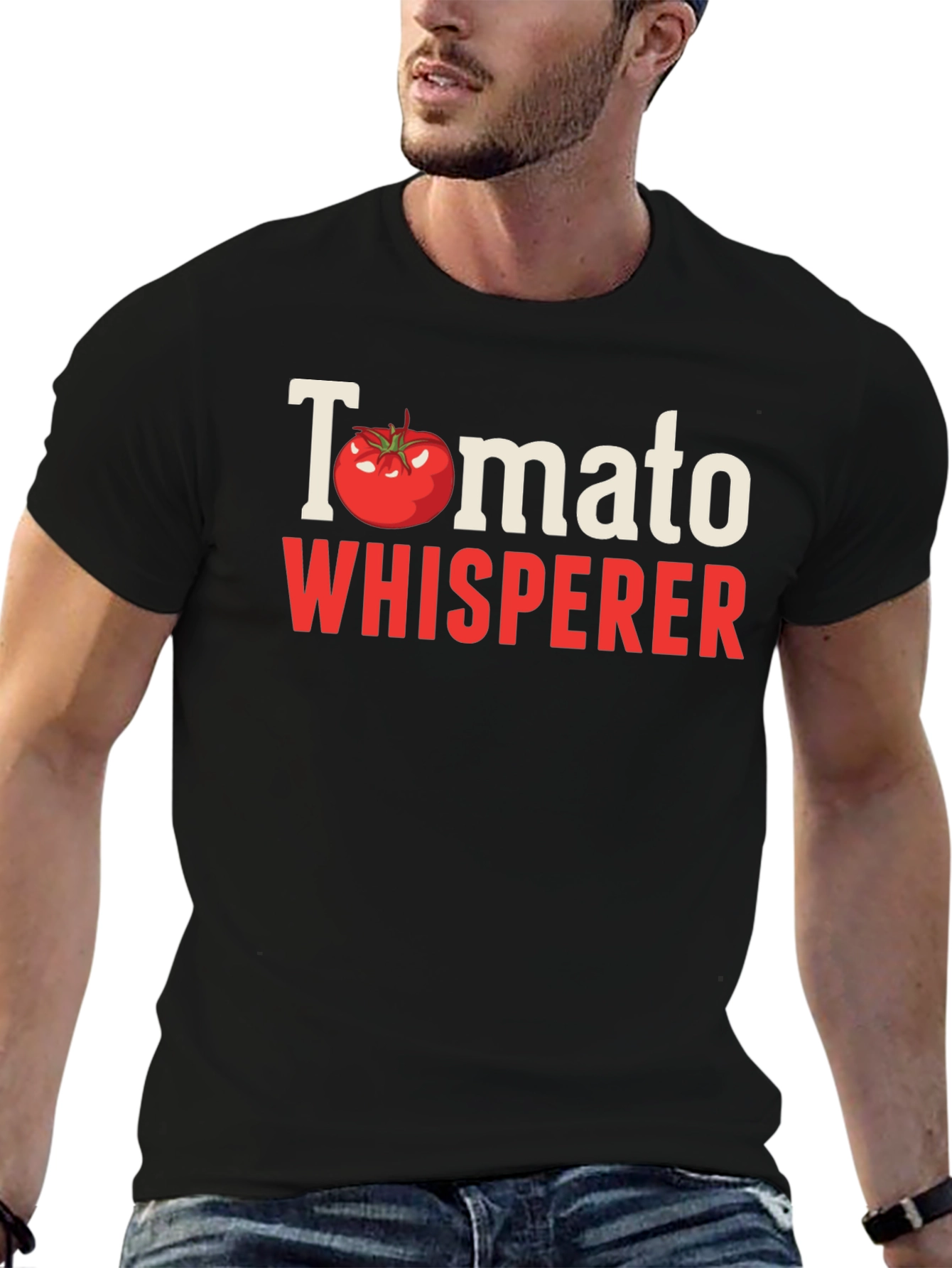 Black Tomato Whisperer Graphic T-Shirt - Gardener's Gift view 6