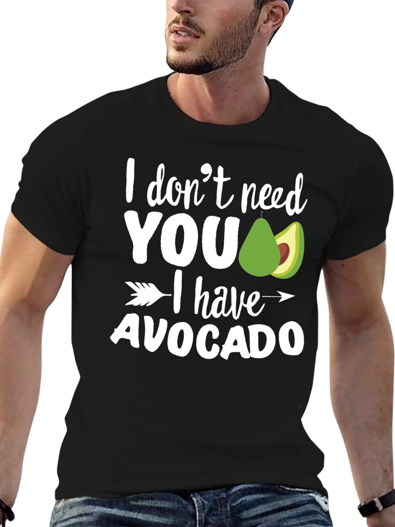 Black I Have Avocado T-Shirt - Funny Graphic Tee view 6