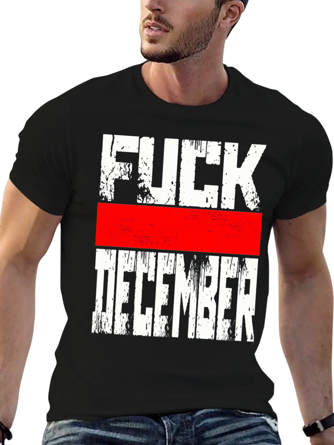 Black F*** December Graphic Tee - Bold Statement T-Shirt view 6