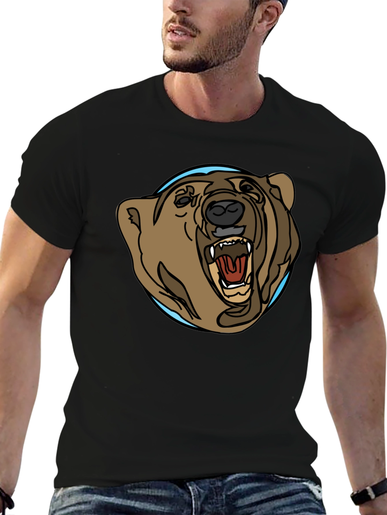 Black Bear Graphic Tee - Black Cotton Blend view 6
