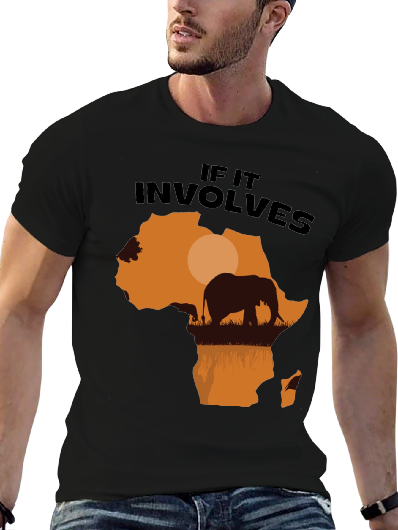 Black Africa Elephant Graphic T-Shirt - Nature Lover Tee view 6