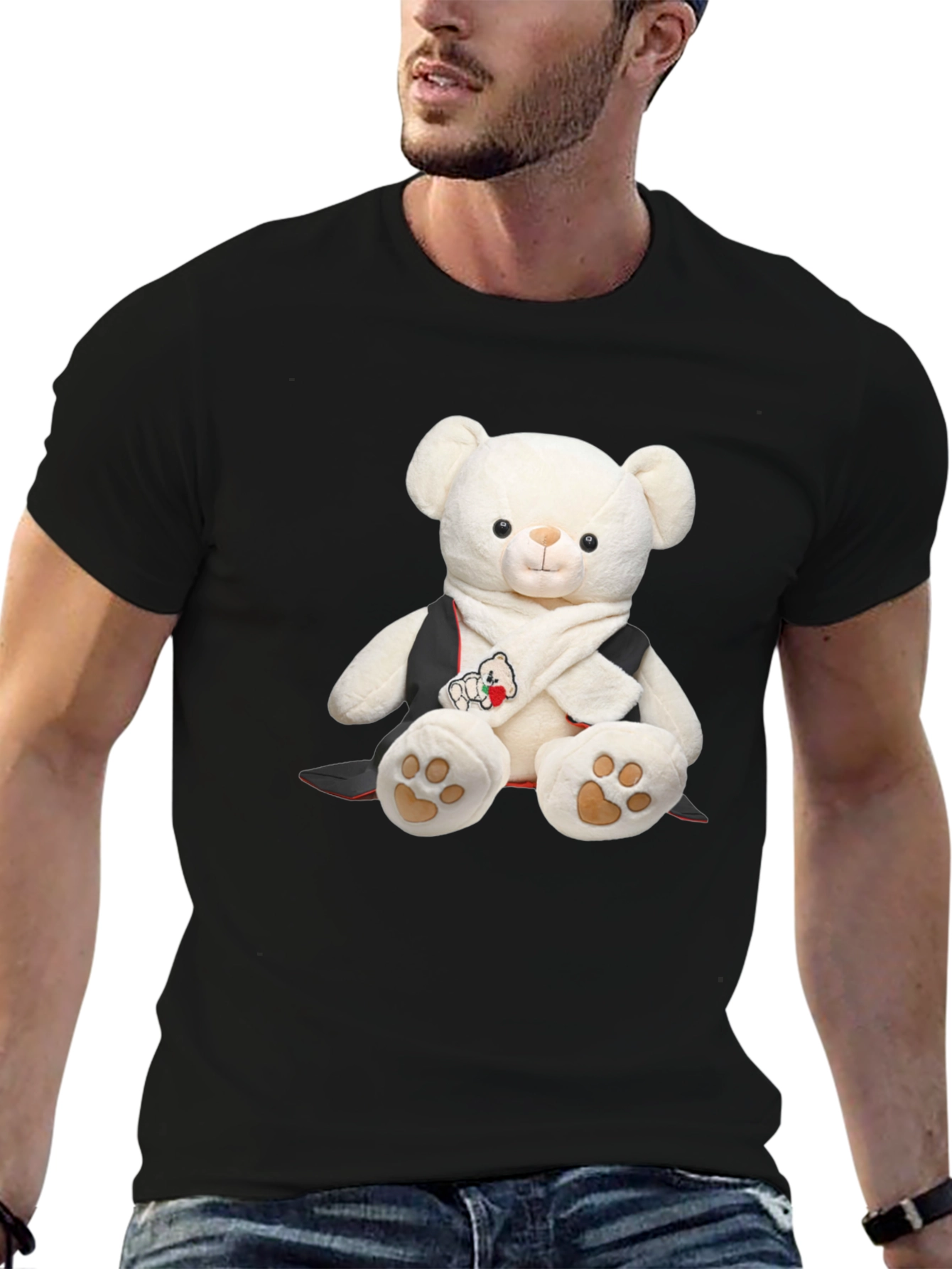 Black Teddy Bear T-Shirt - Soft Toy Graphic Tee view 6