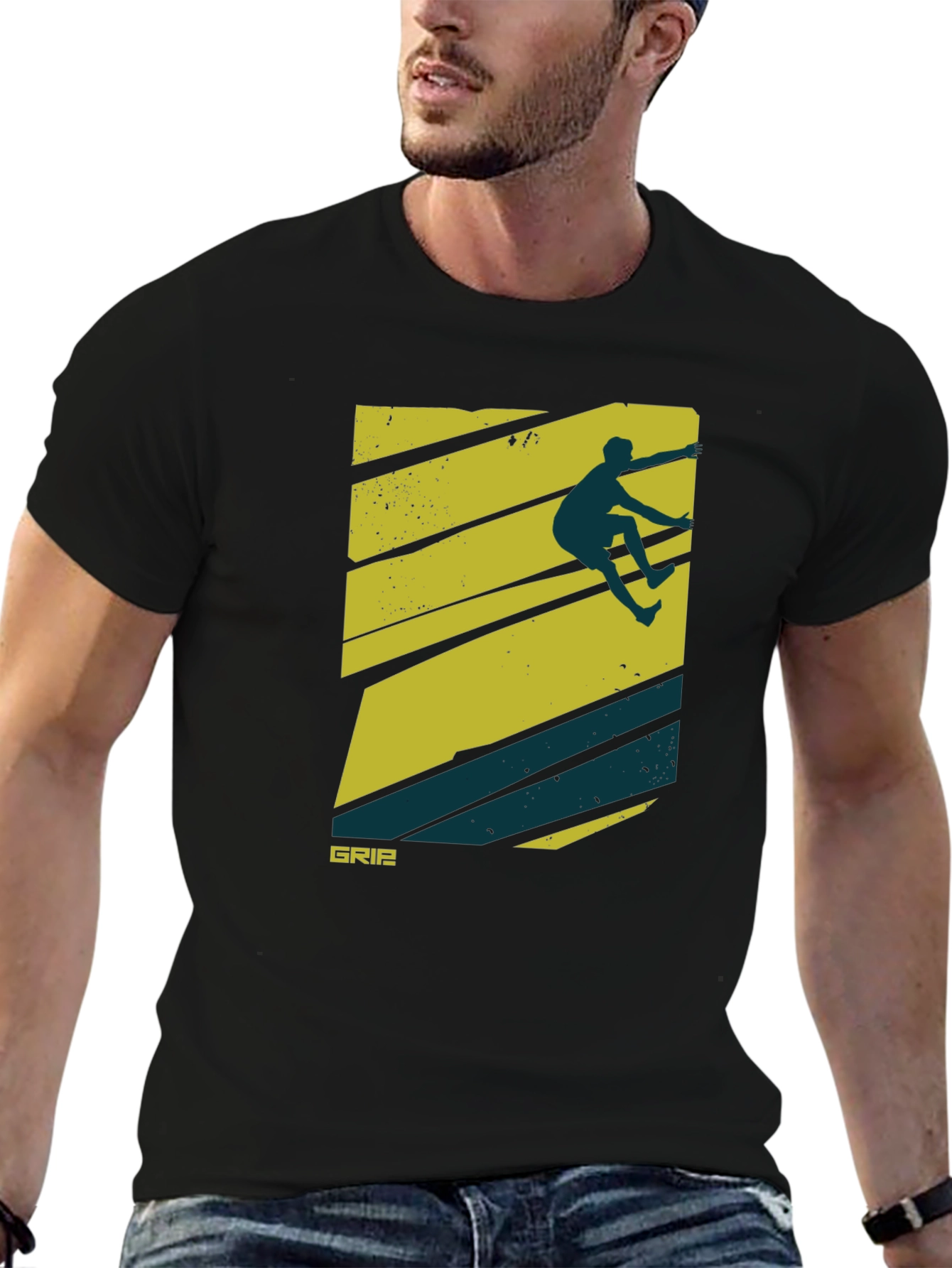 Black Climbing Graphic Tee - Grip Strength Shirt view 6
