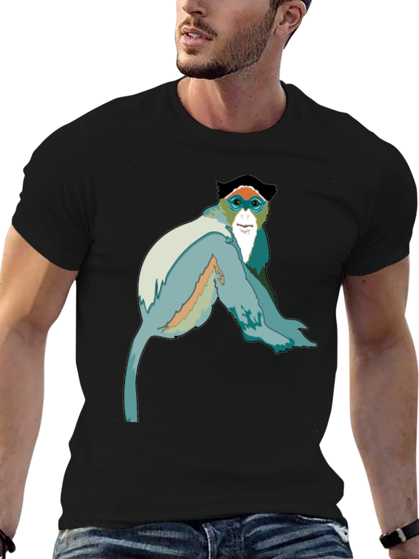 Black Monkey Graphic Black T-Shirt view 6