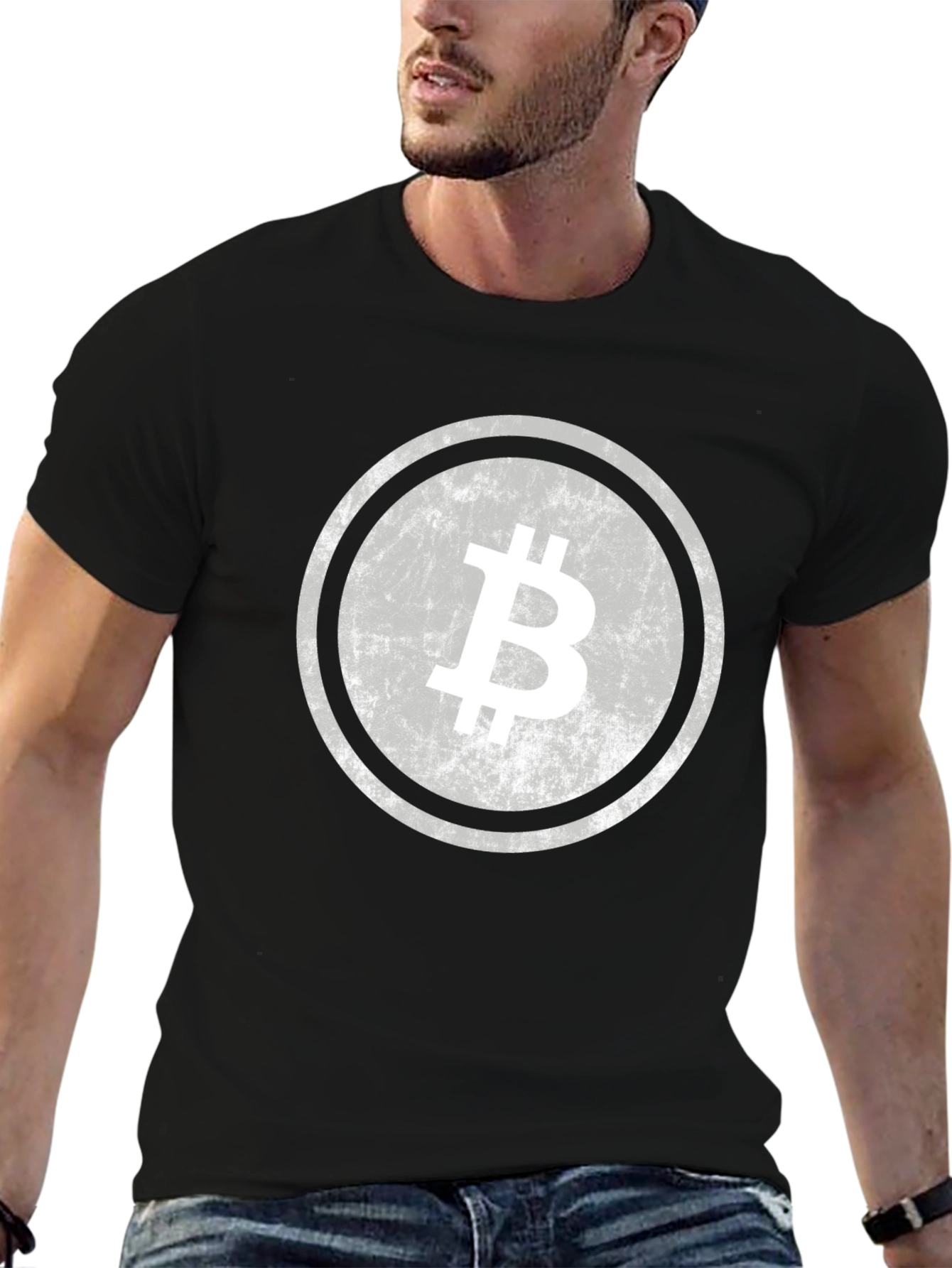 Black Bitcoin Crypto T-Shirt - Black Casual Tee view 6