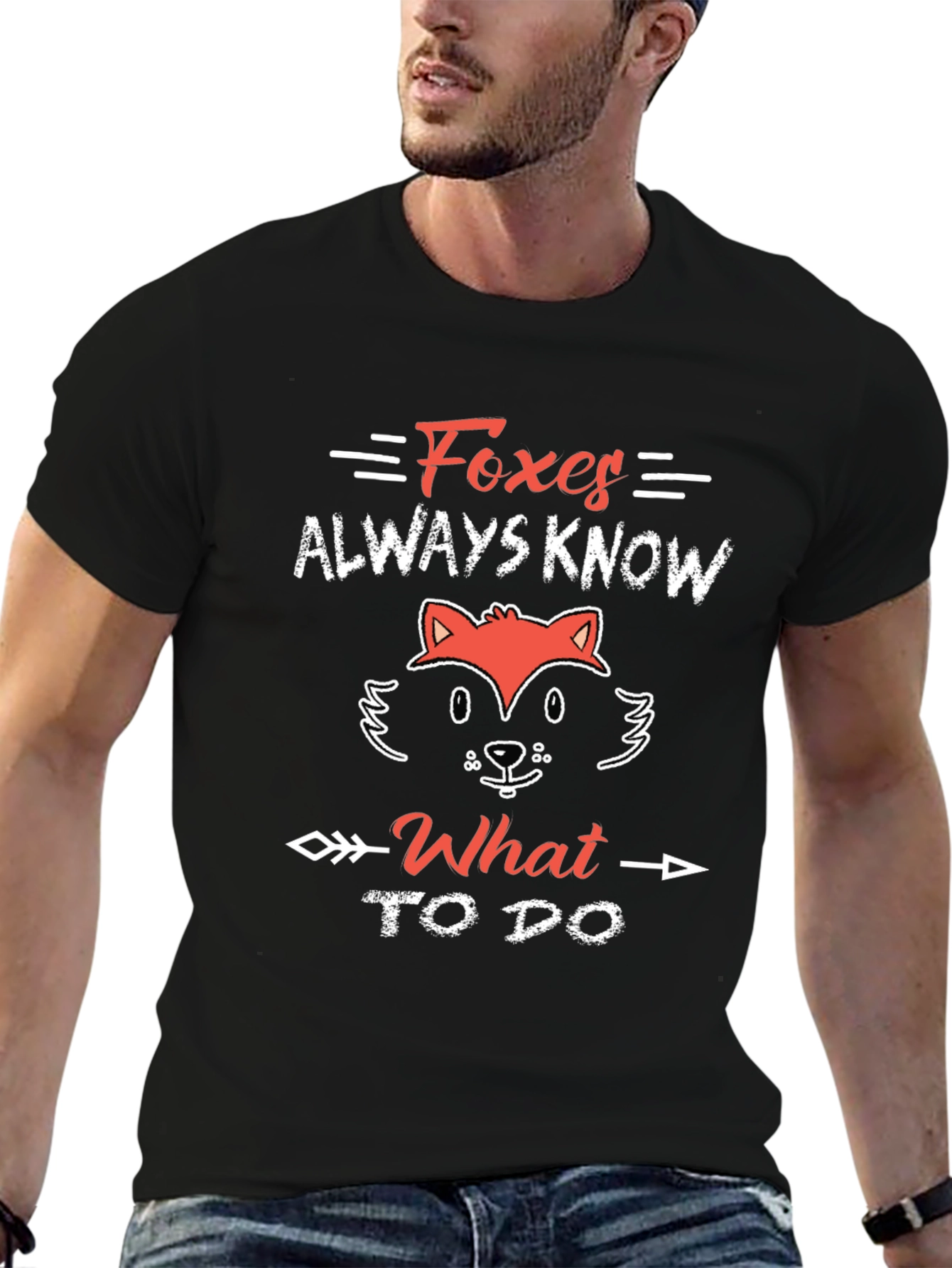 Black Foxes Always Know T-Shirt - Cute Animal Graphic Tee view 6