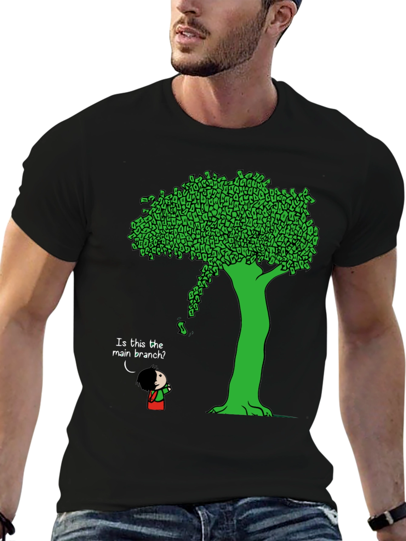 Black Funny Money Tree T-Shirt - Unique Graphic Tee view 6