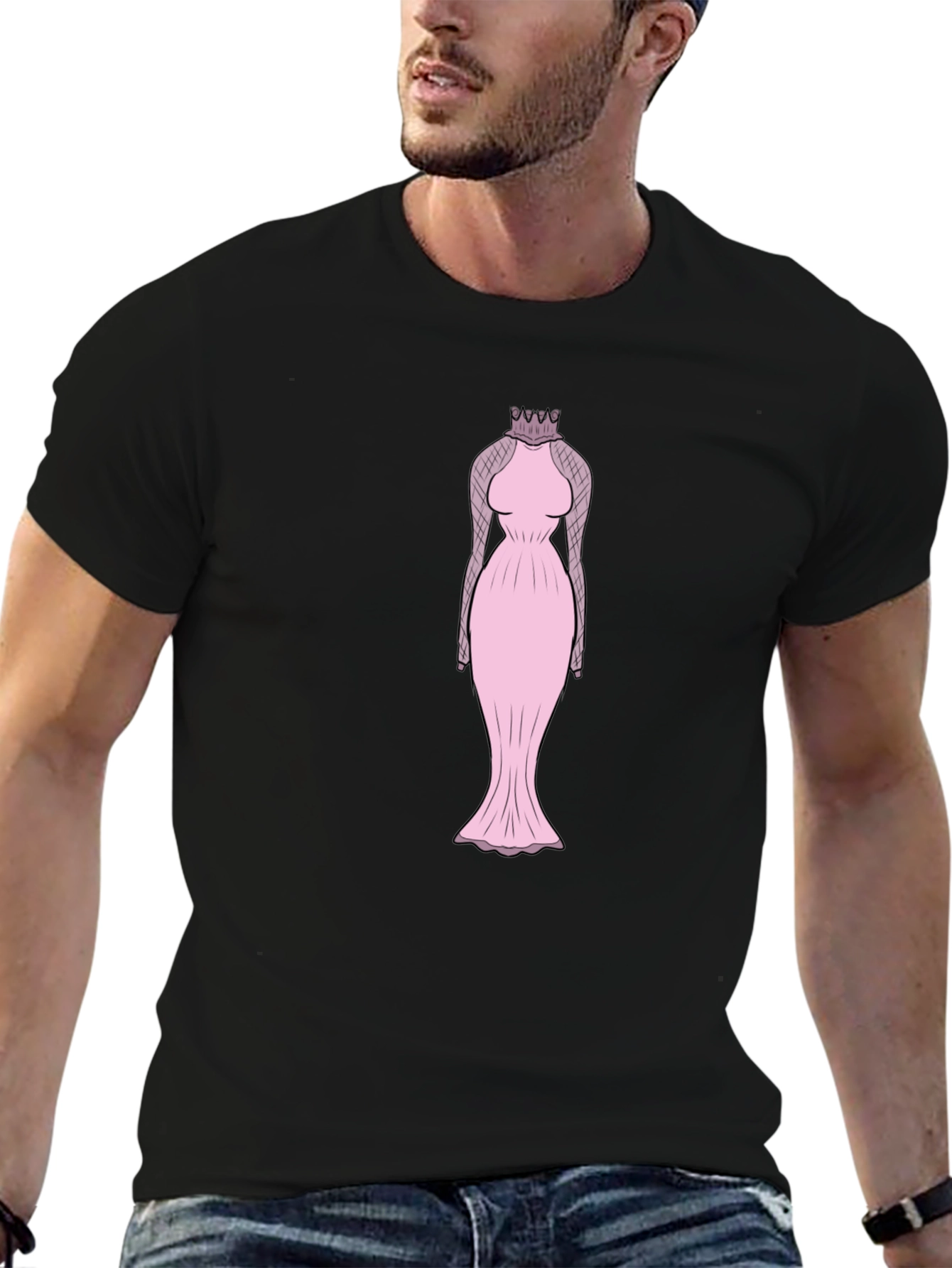 Black Elegant Dress T-Shirt view 6