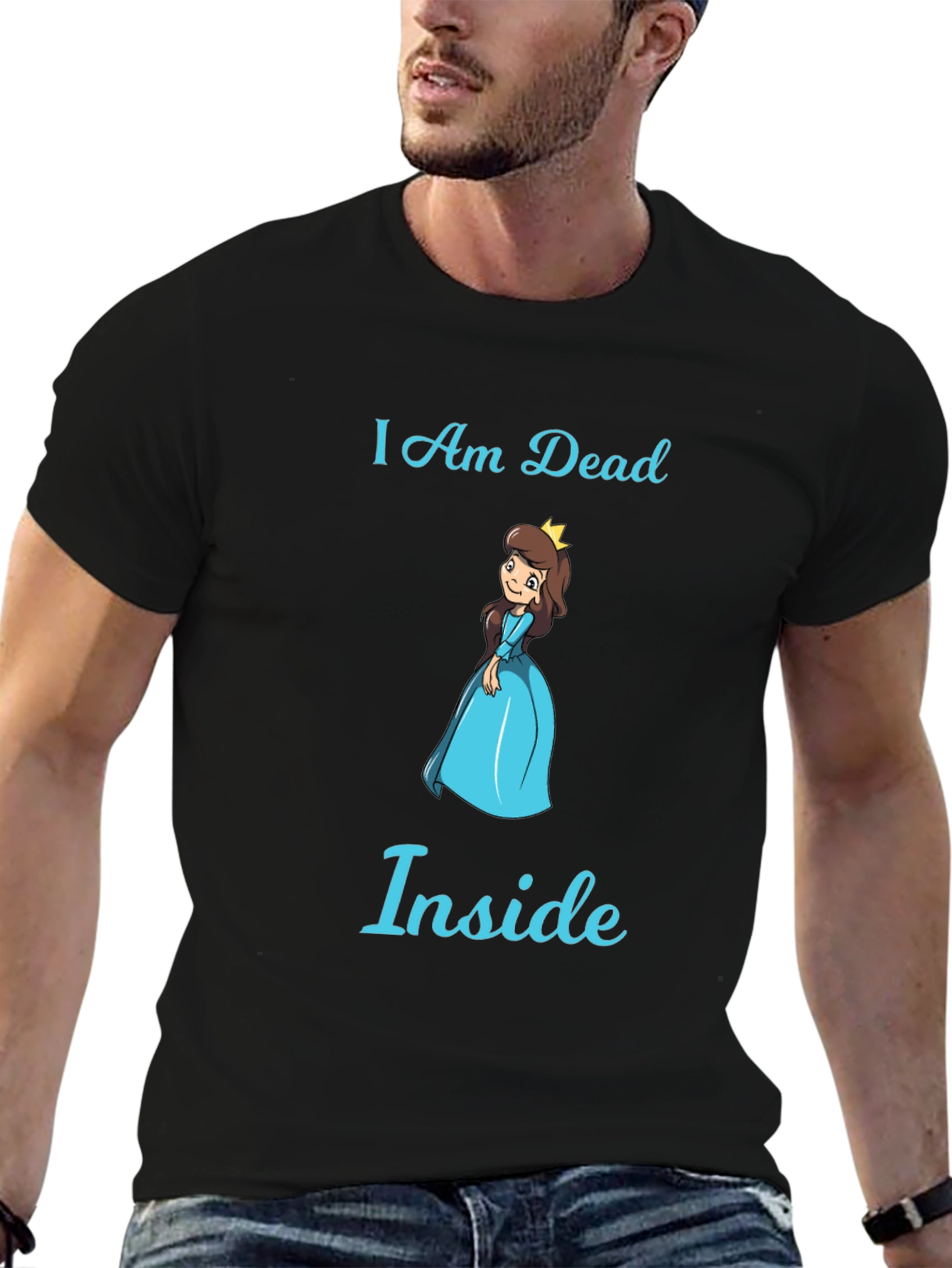 Black I Am Dead Inside T-Shirt - Funny Princess Graphic Tee view 6