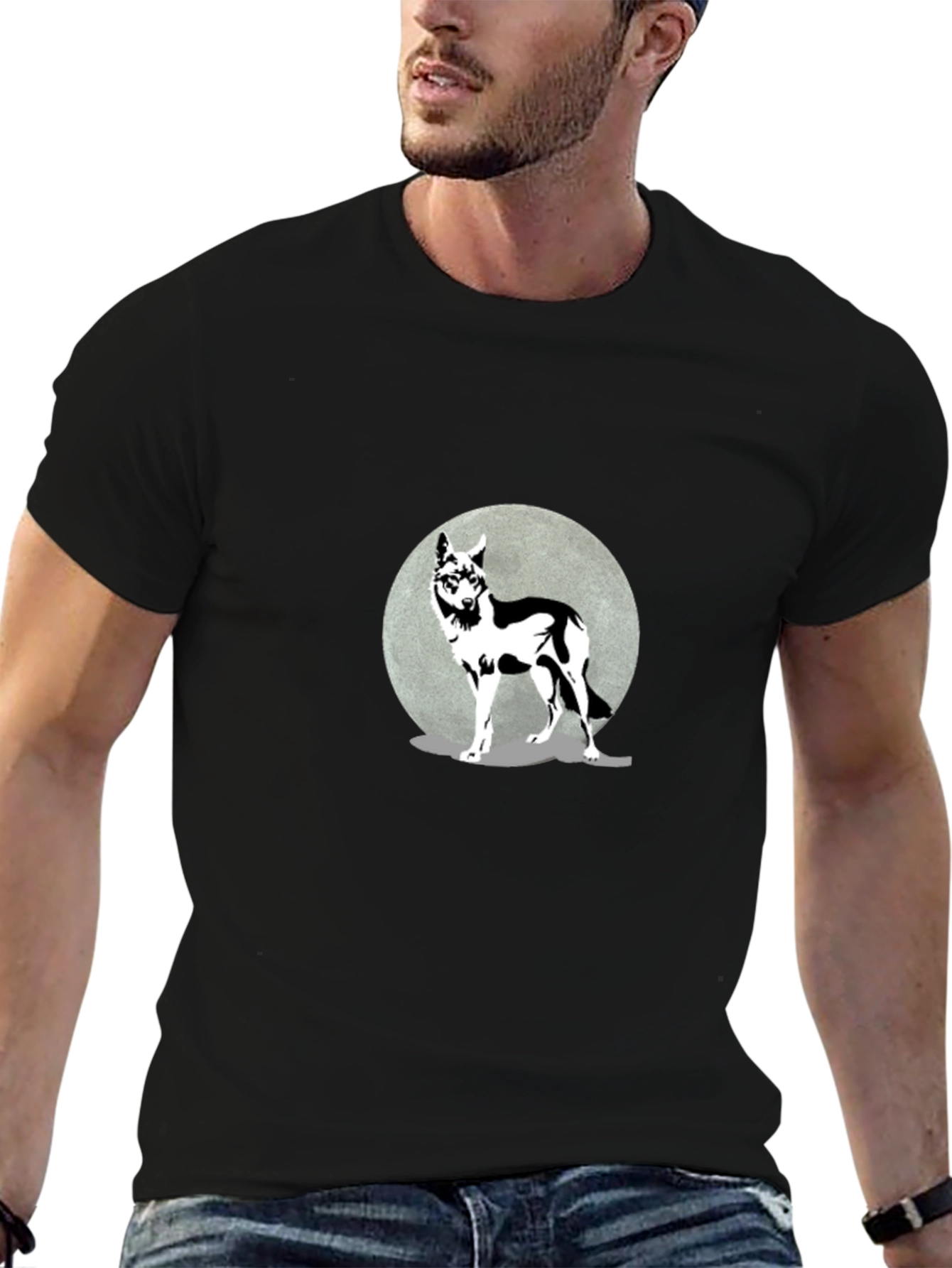 Black Wolf Moon Graphic Tee - Stylish & Unique view 6