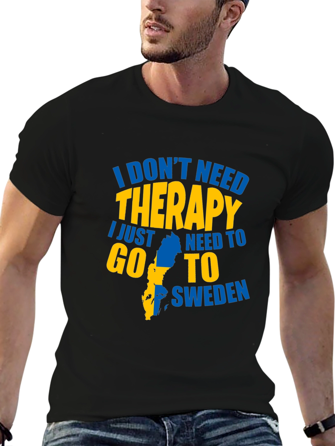 Black Sweden Therapy Graphic T-Shirt view 6