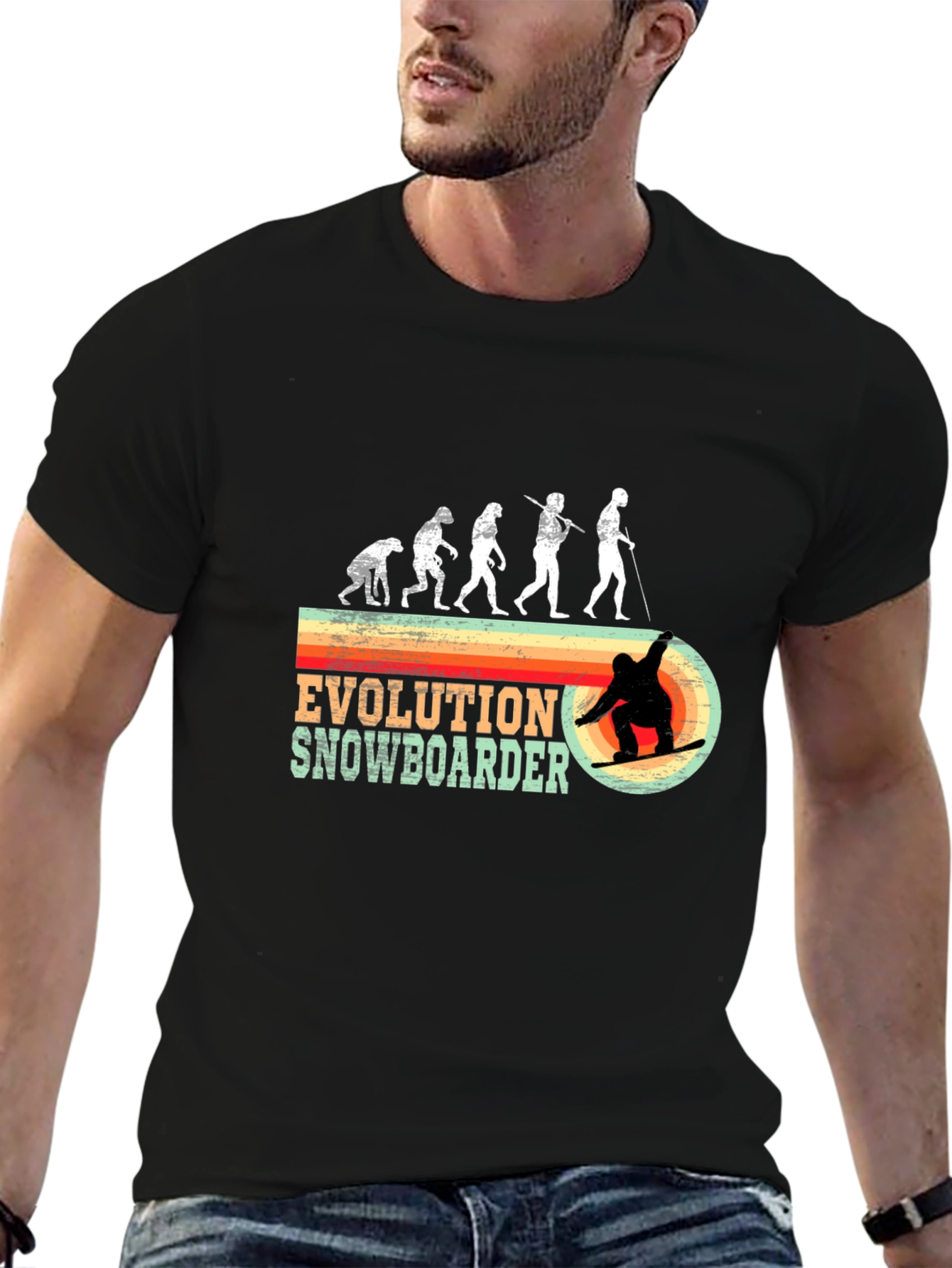 Black Evolution Snowboarder Graphic Tee view 6