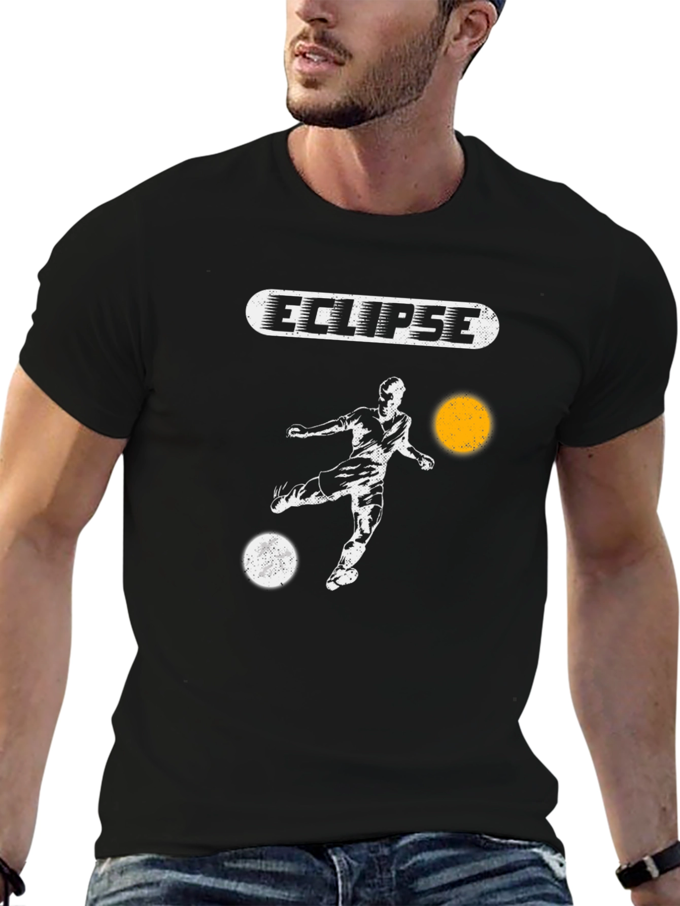 Eclipse Soccer Graphic Black T-Shirt - 6