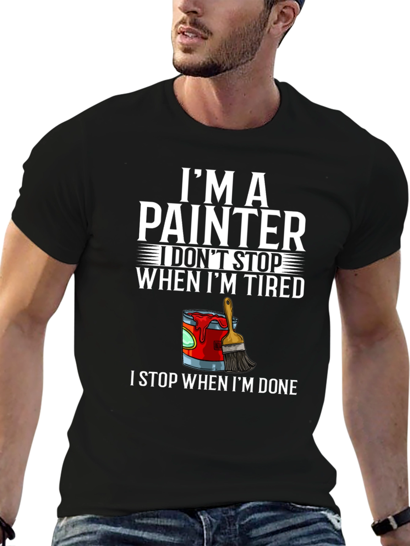 Black I'm A Painter T-Shirt - Funny Graphic Tee view 6