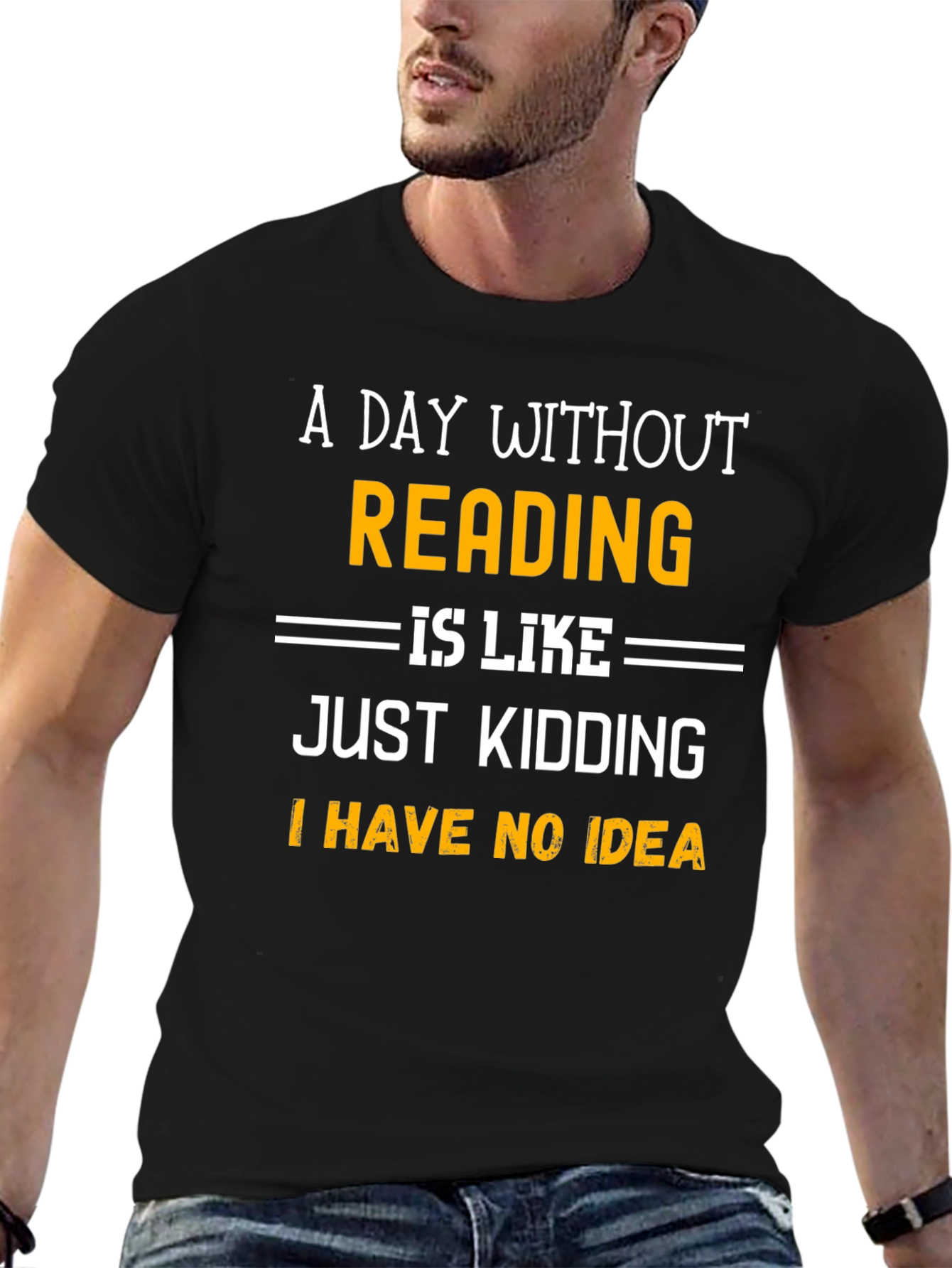 Black Funny Reading T-Shirt: A Day Without Reading view 6