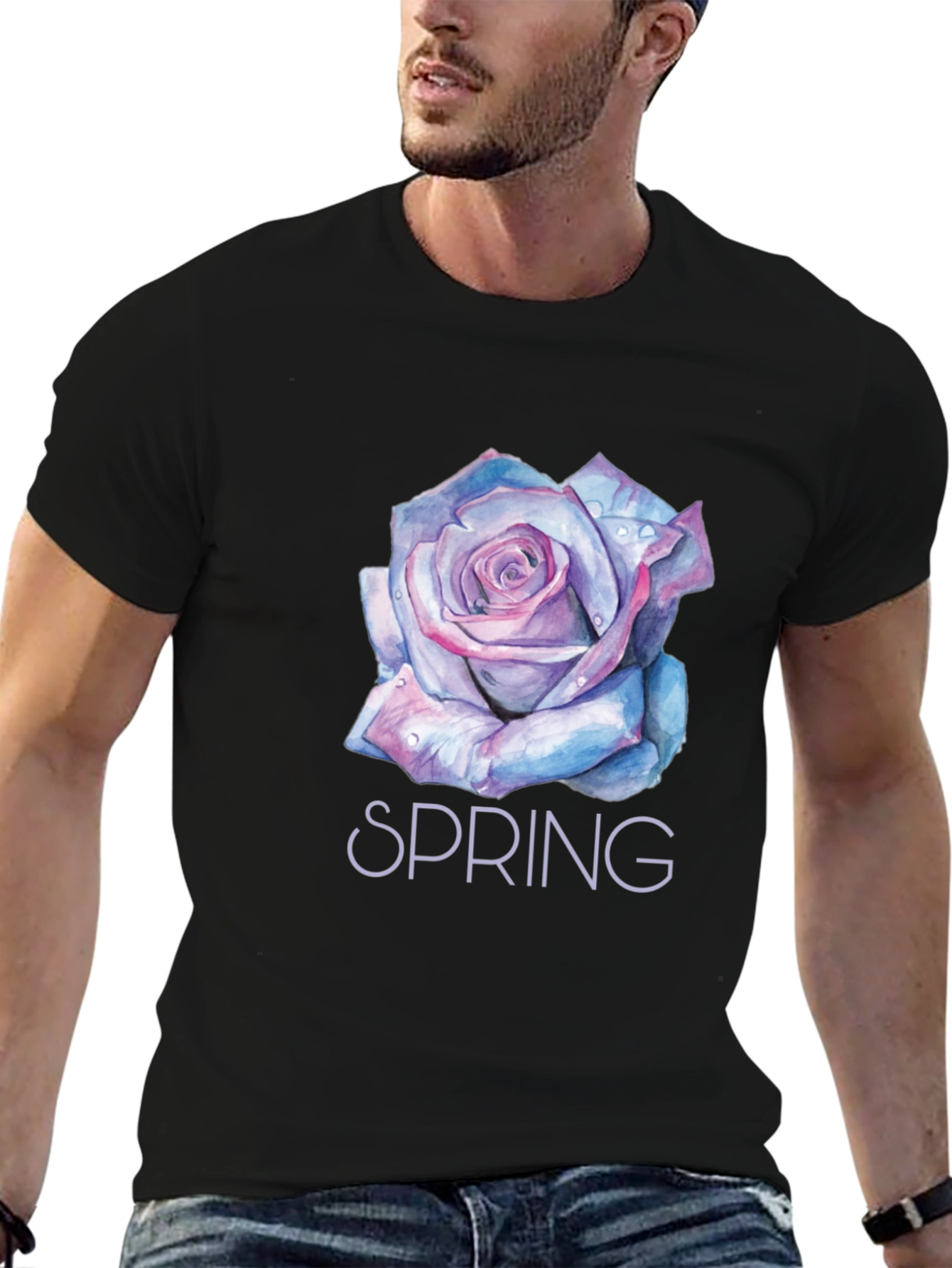 Black Spring Floral T-Shirt view 6