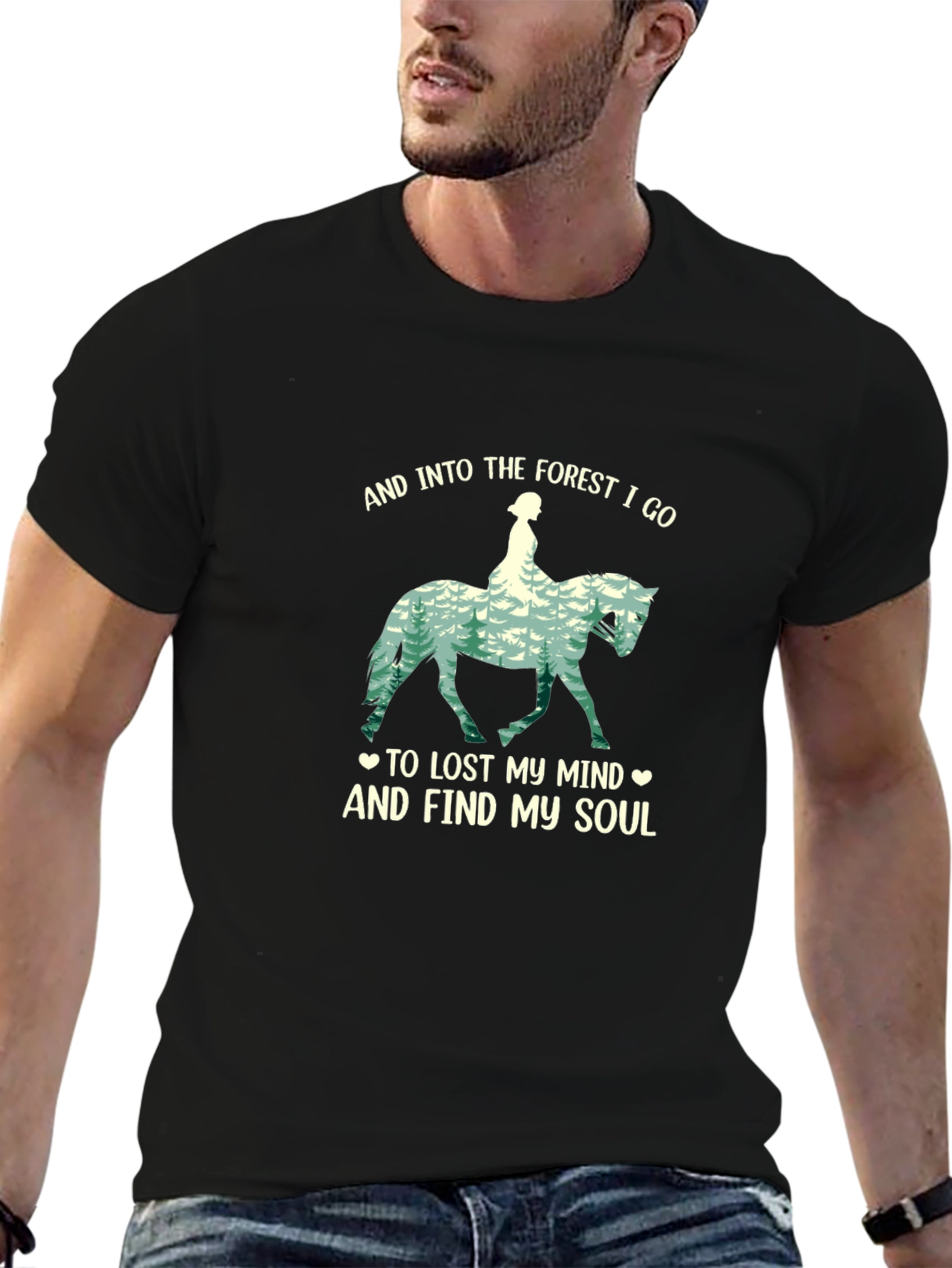 Black Forest Soul T-Shirt - Nature Horse Lover Tee view 6