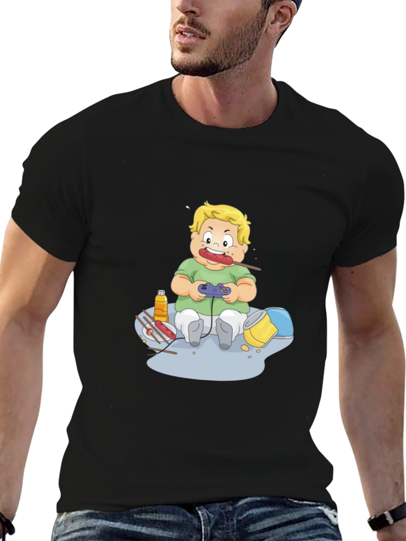 Black Gamer Baby Black T-Shirt view 6