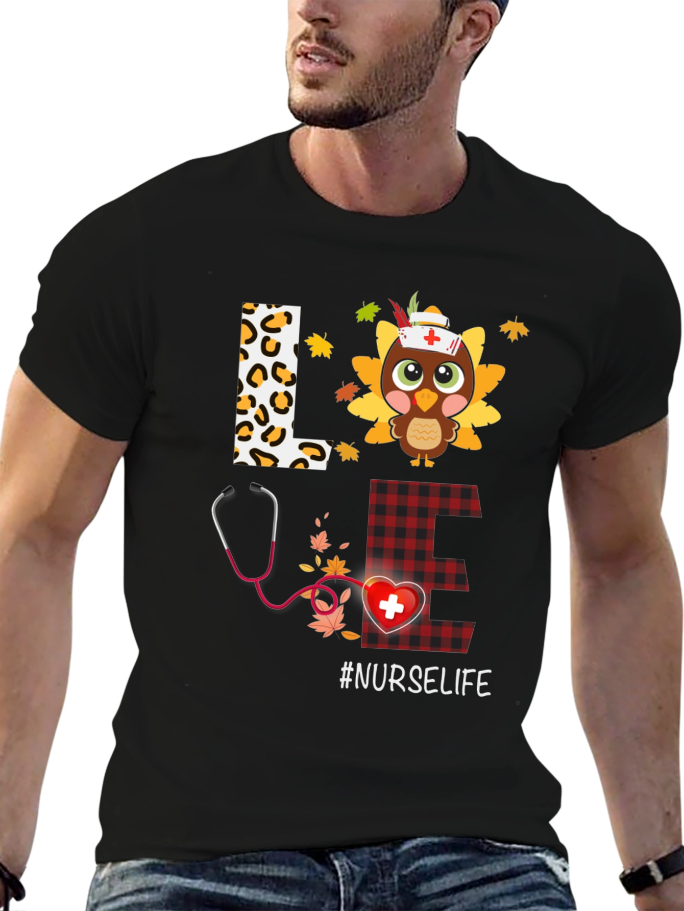 Black Nurse Life Thanksgiving T-Shirt view 6