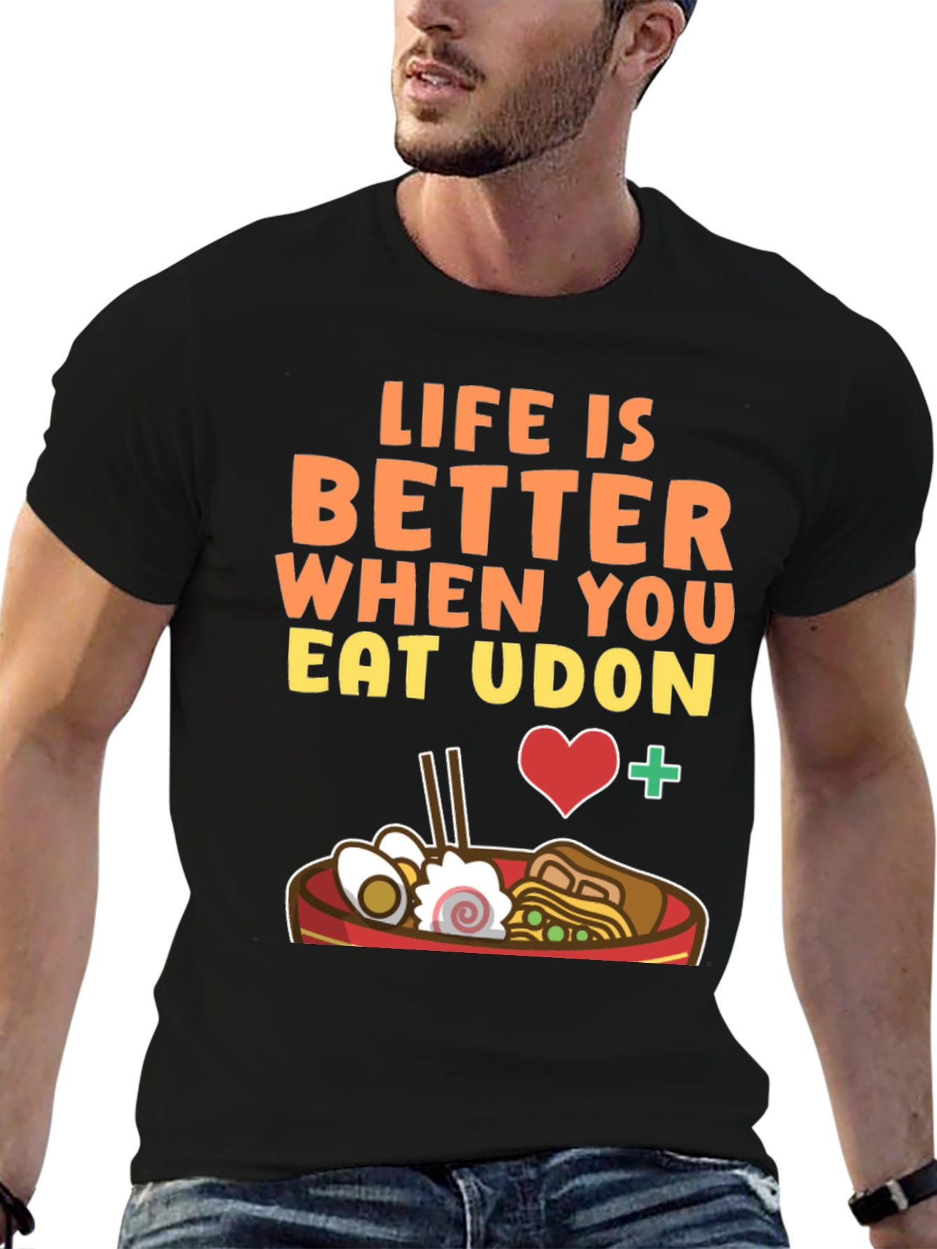 Black Life Is Better When You Eat Udon Graphic Tee view 6